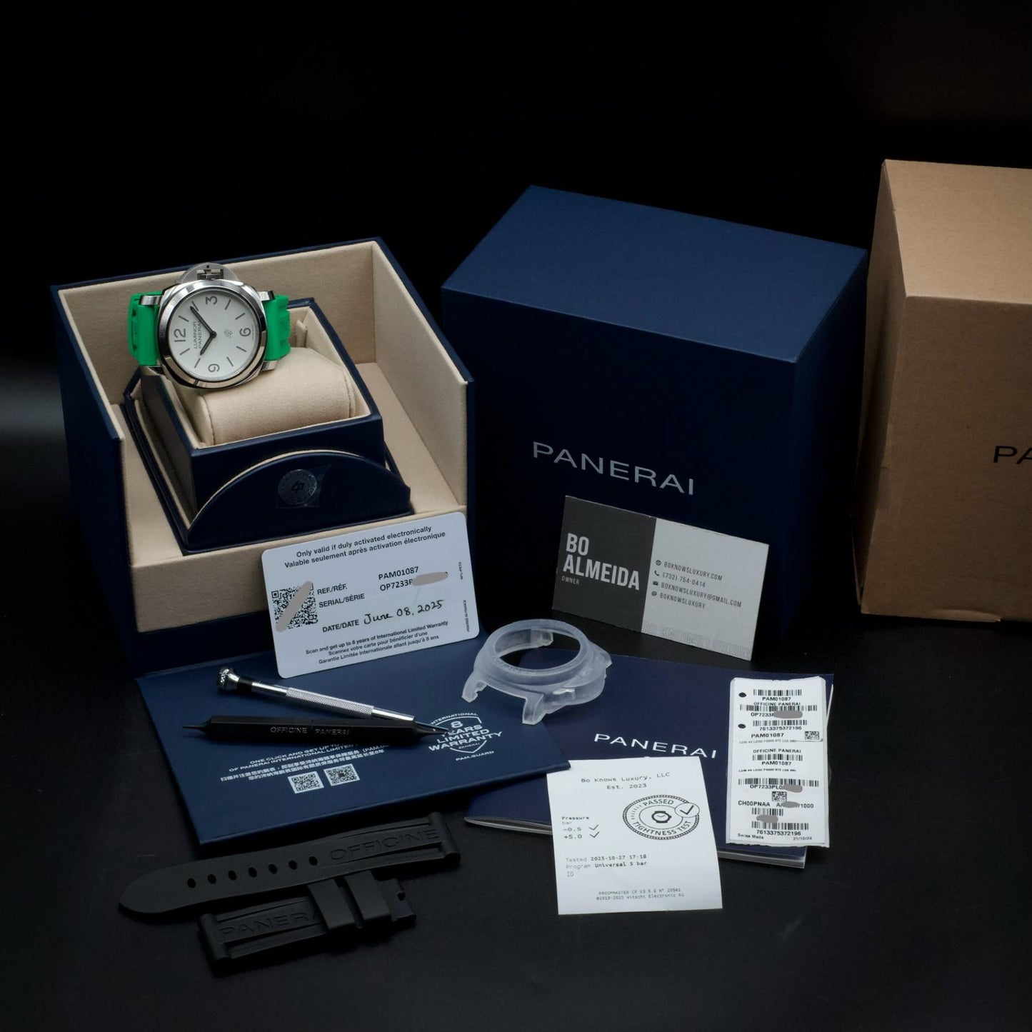 Panerai PAM01087 Luminor Base Logo 44mm Steel White Dial Full Set 2025