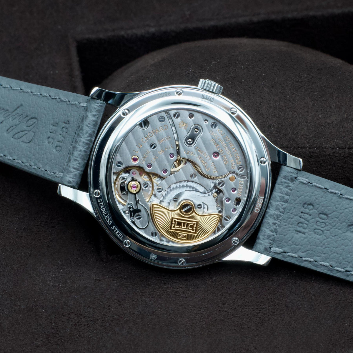 Chopard L.U.C 1860 168860-3005 36.5mm Lucent Steel Areuse Blue Box Papers 2026