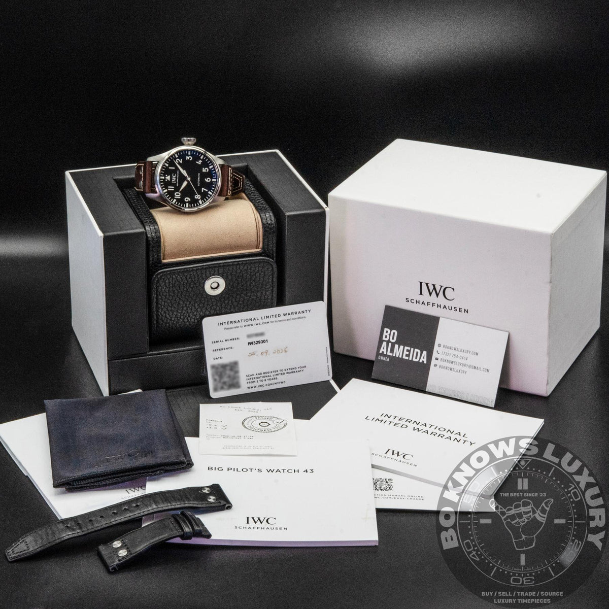 IWC Big Pilot’s Watch 43 IW329301 43mm Steel Black Arabic Dial Box Papers 2025