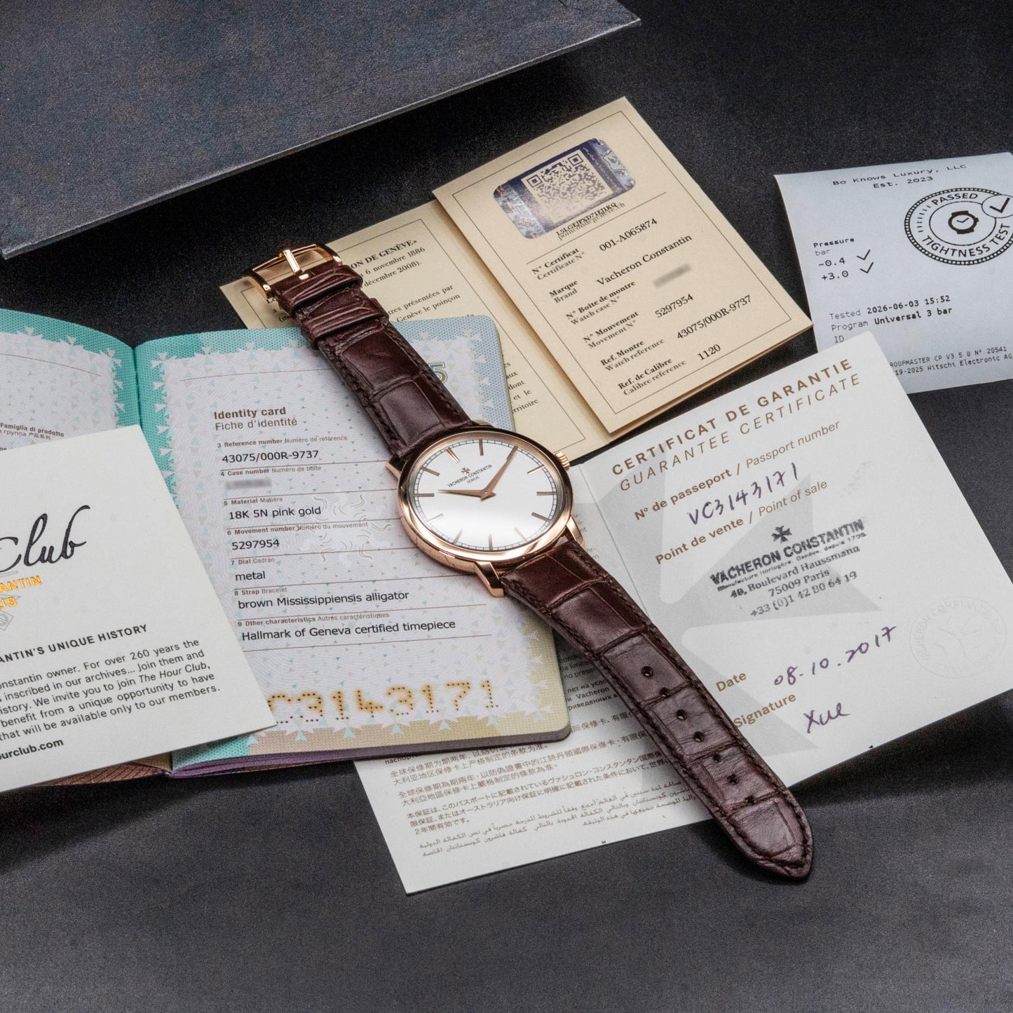 Vacheron Constantin Traditionnelle 43075/000R-9737 Rose Gold Silver Dial 2017