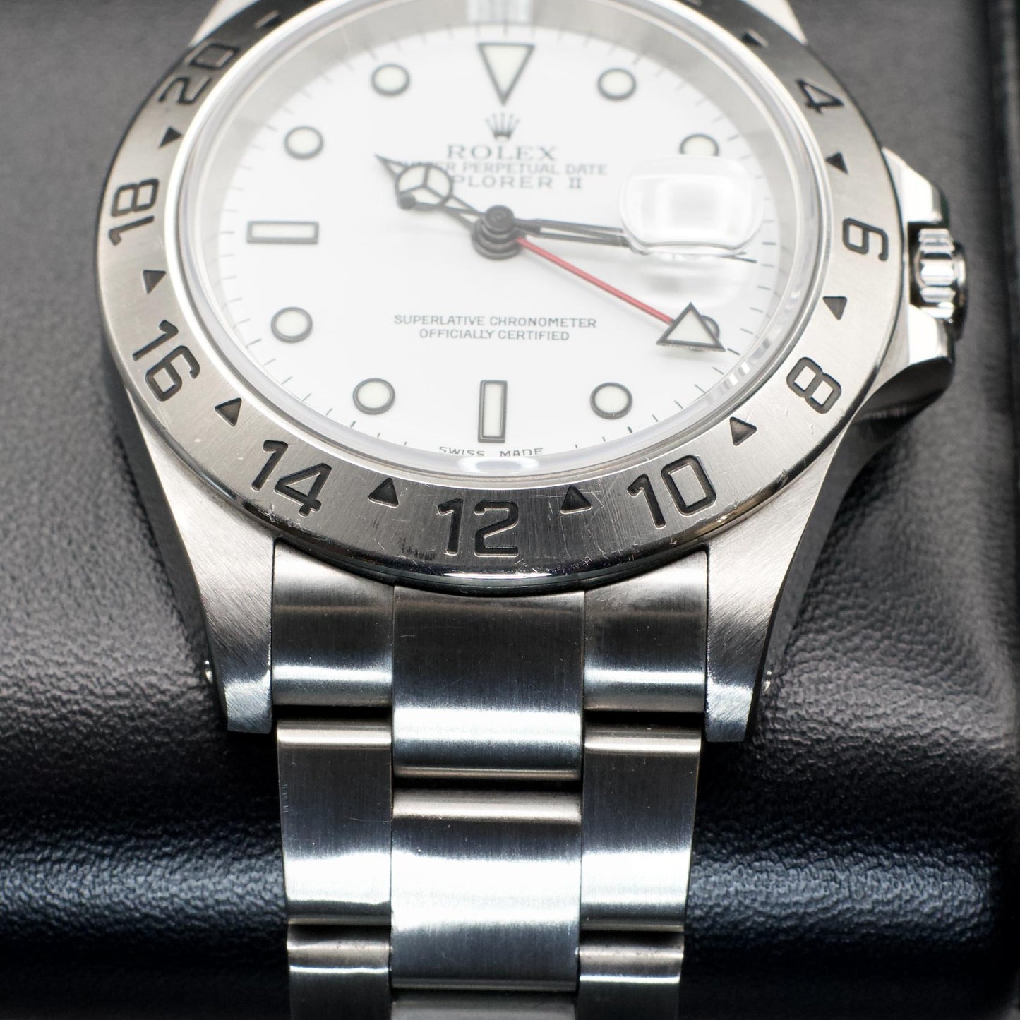 Rolex Explorer II 16570 Polar White Dial 40mm Steel Bracelet Box Year 1999