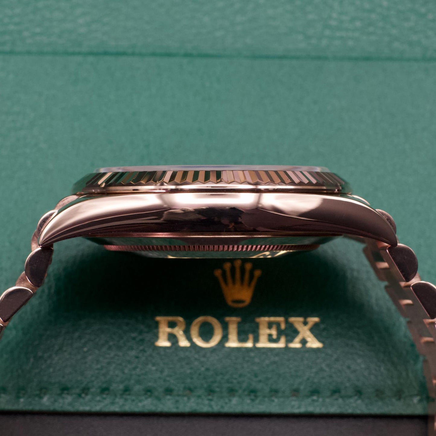 Rolex Day-Date 228235 40mm Everose Gold Chocolate Dial President Papers