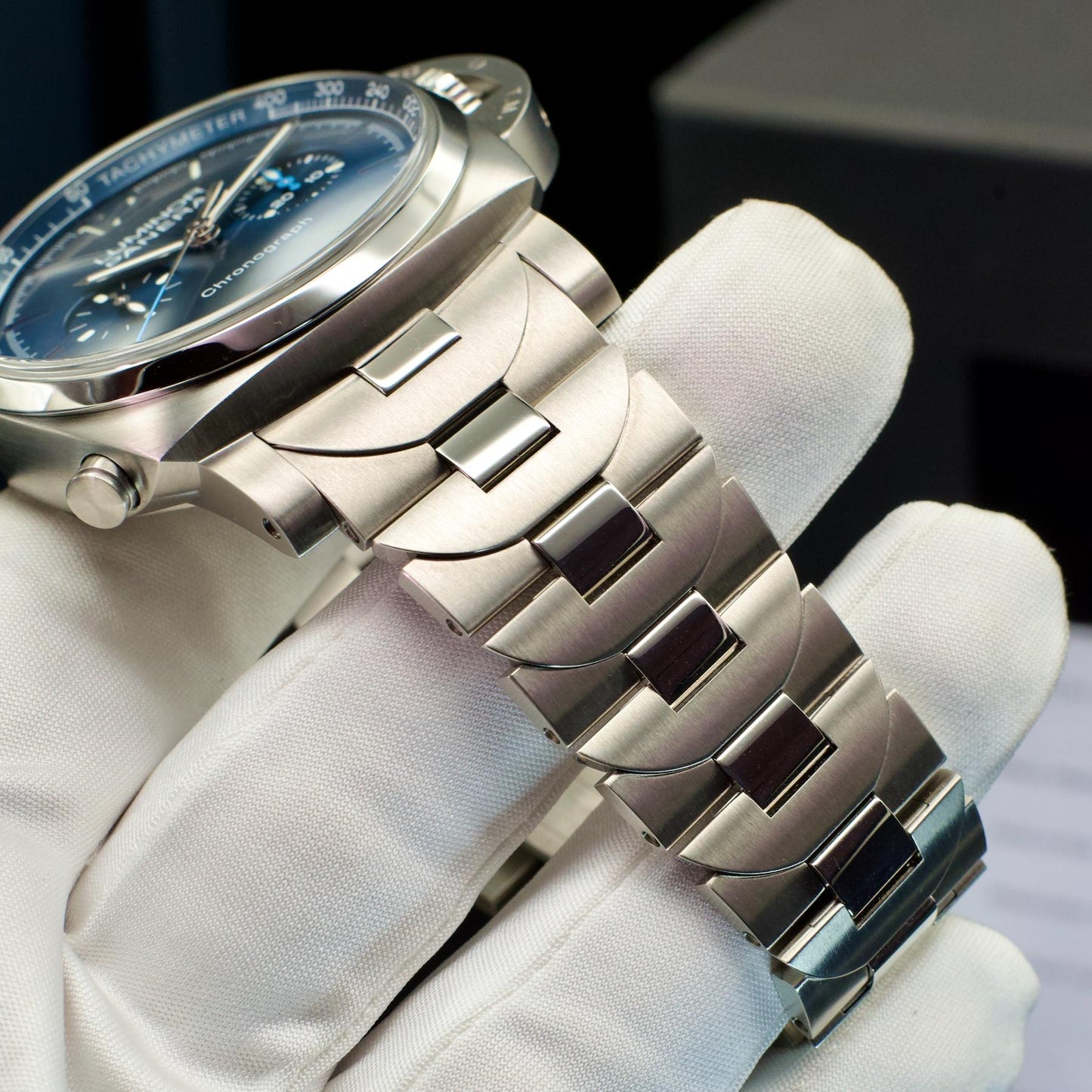 Panerai PAM01110 Luminor Chrono Blue Stainless Steel bracelet
