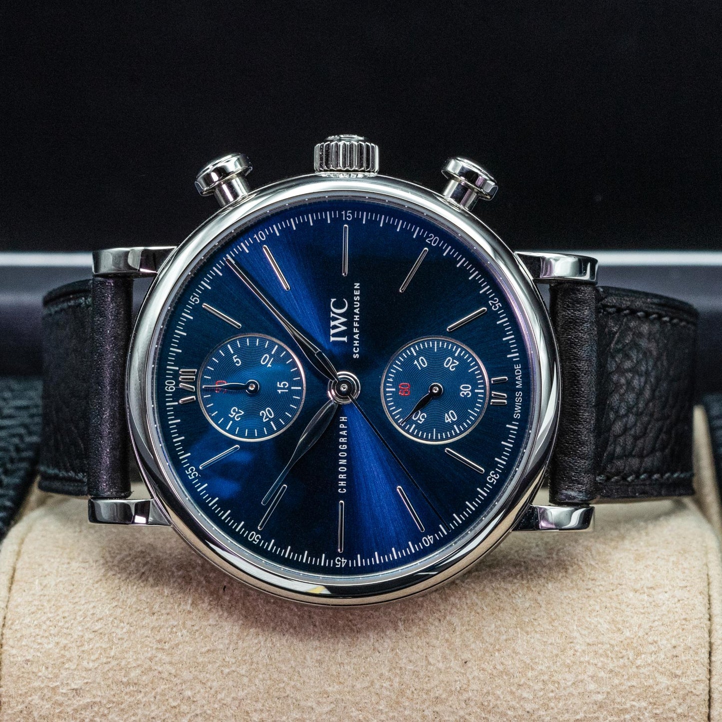 IWC Portofino Chronograph 39 Laureus IW391408 Steel Blue Dial Box Papers 2023