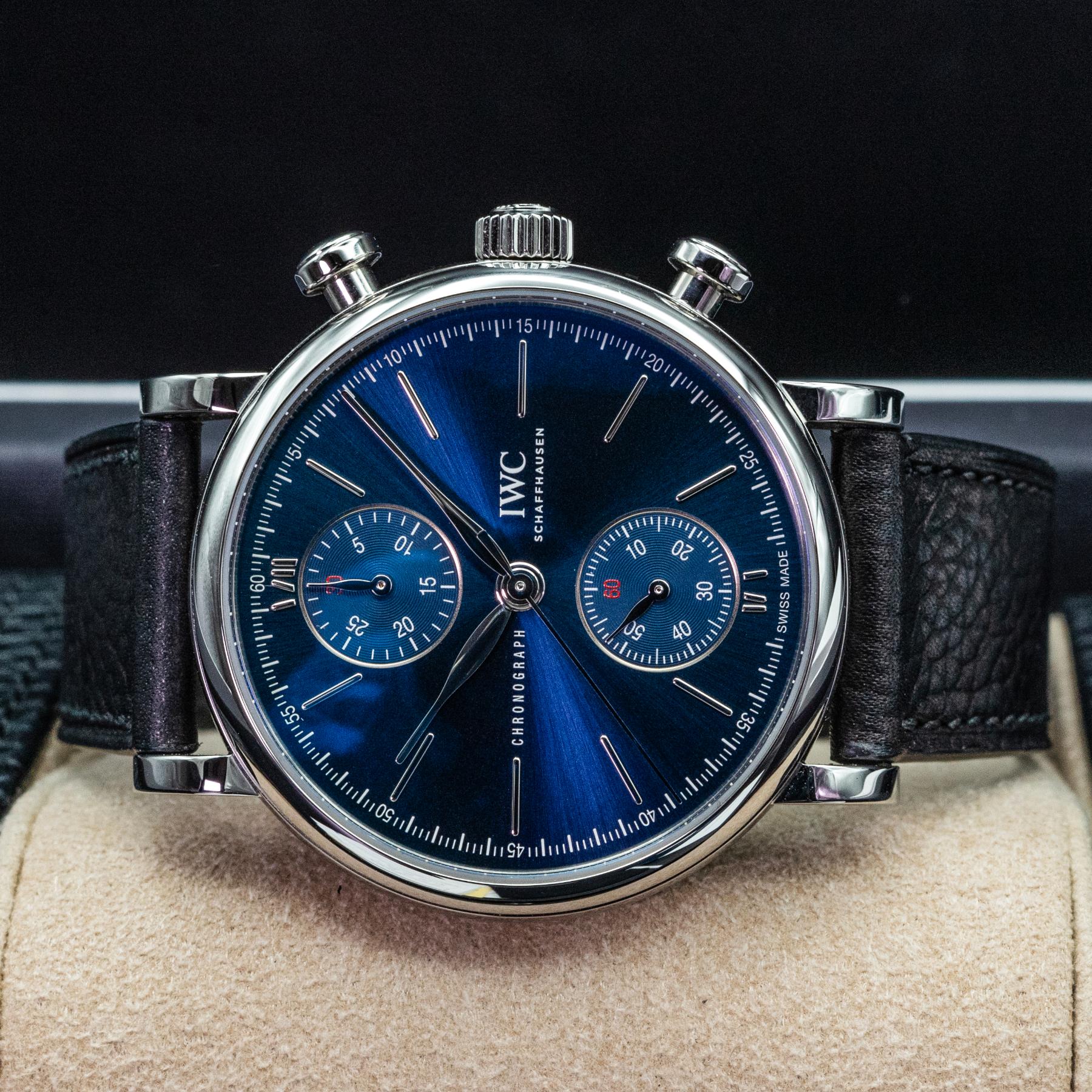 IWC Portofino Chronograph 39 Laureus IW391408 Steel Blue Dial Box Papers 2023