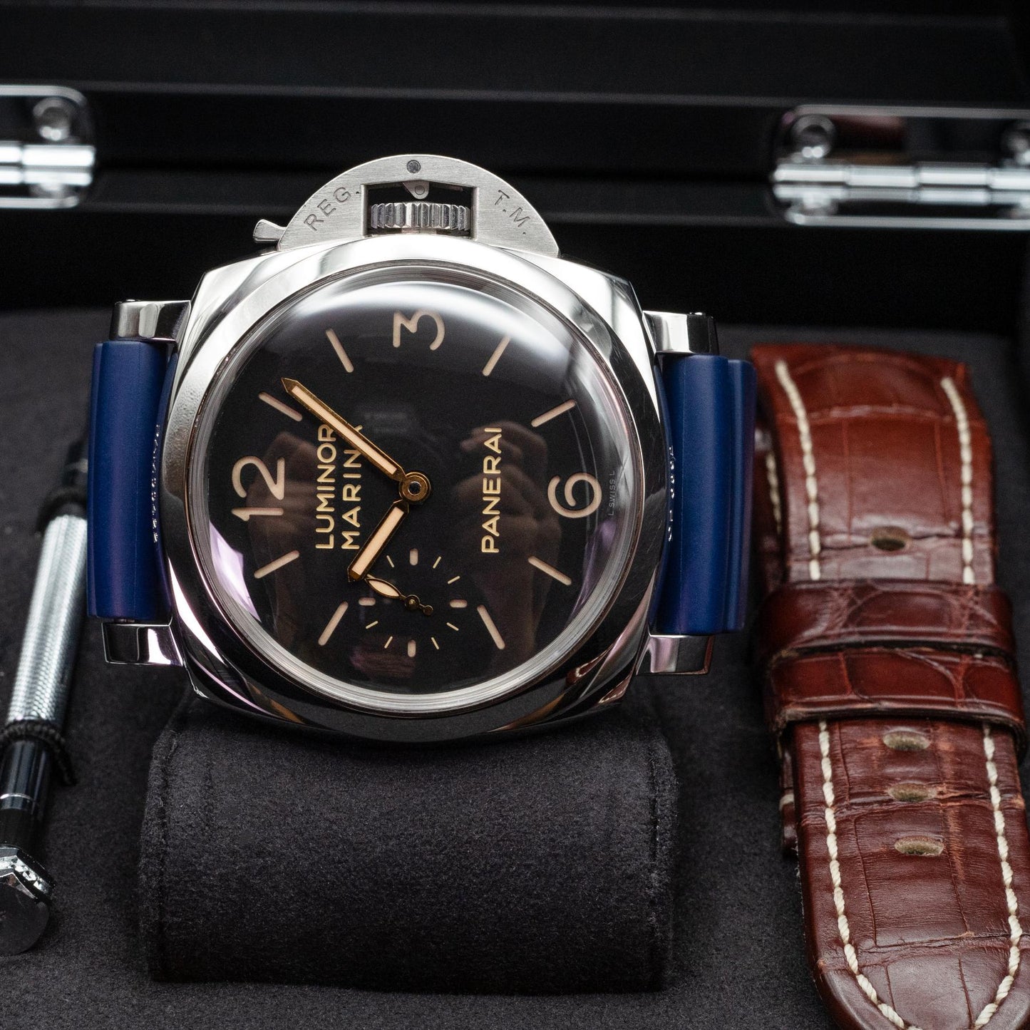 Panerai Luminor Marina 1950 PAM00422 47mm Steel Black Dial Box Papers 2015