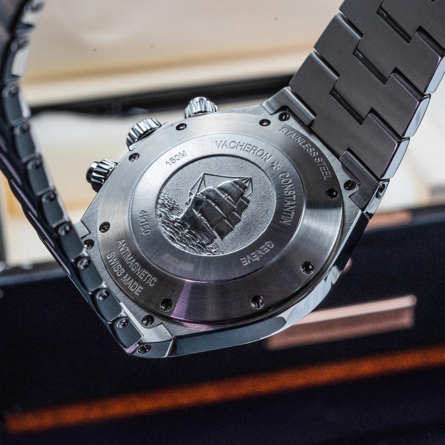 Vacheron Constantin Overseas Chronograph 49150 42mm Steel Black Dial Box Papers