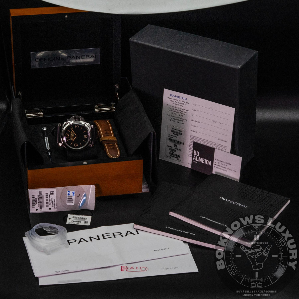 Panerai Luminor 1950 3 Days PAM00372 47mm Black Dial Box Papers 2018 Serviced