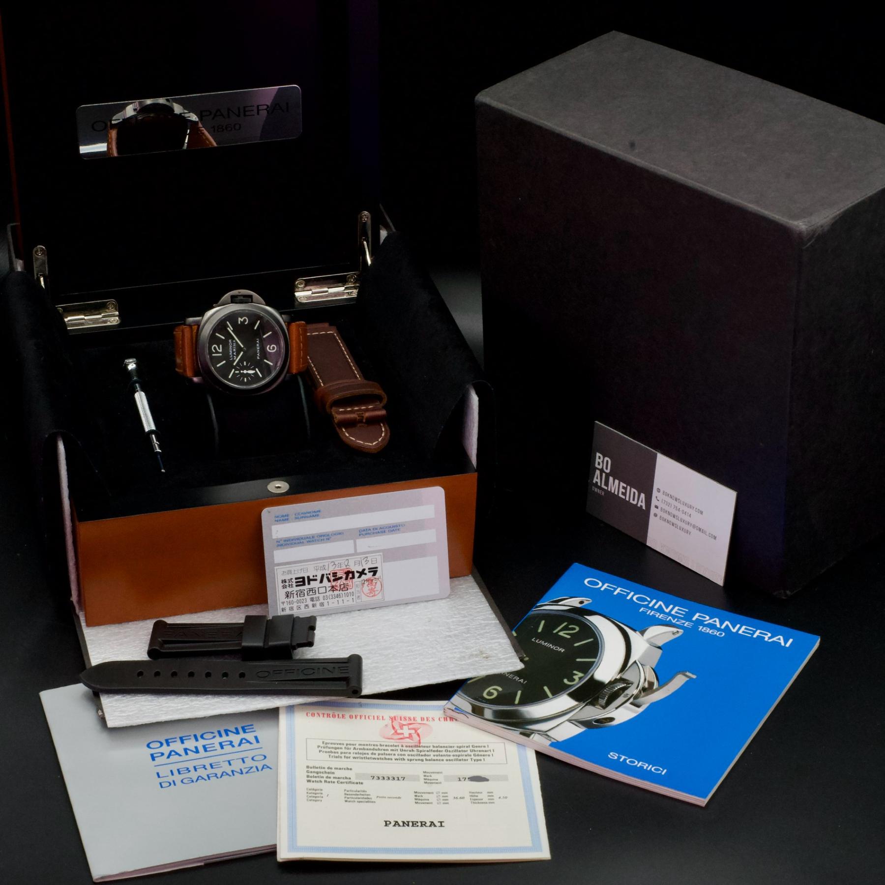 Panerai Luminor Marina B Series PVD Stainless Steel Case Black Dial PAM00004