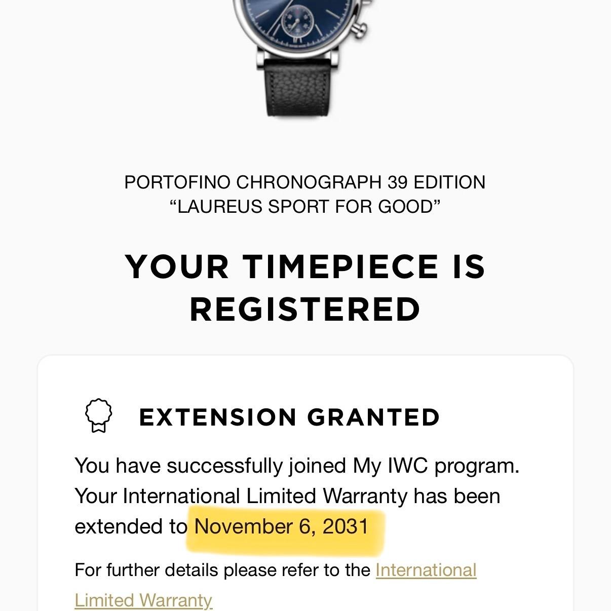 IWC Portofino Chronograph 39 Laureus IW391408 Steel Blue Dial Box Papers 2023