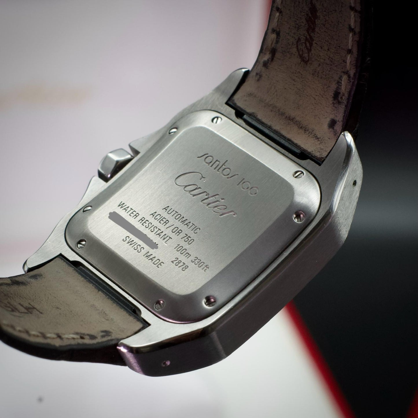 Cartier Santos 100 Medium W20107X7 Steel Rose Gold 44mm Silver Dial Box Papers