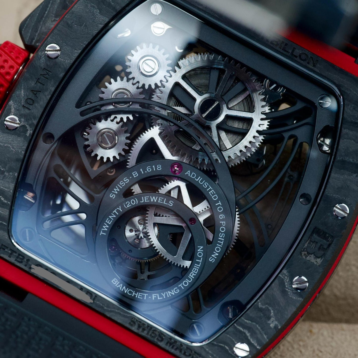 Bianchet Flying Tourbillon Grande Date Carbon Red B1.618 43mm Swiss B&P CBRFTGD4