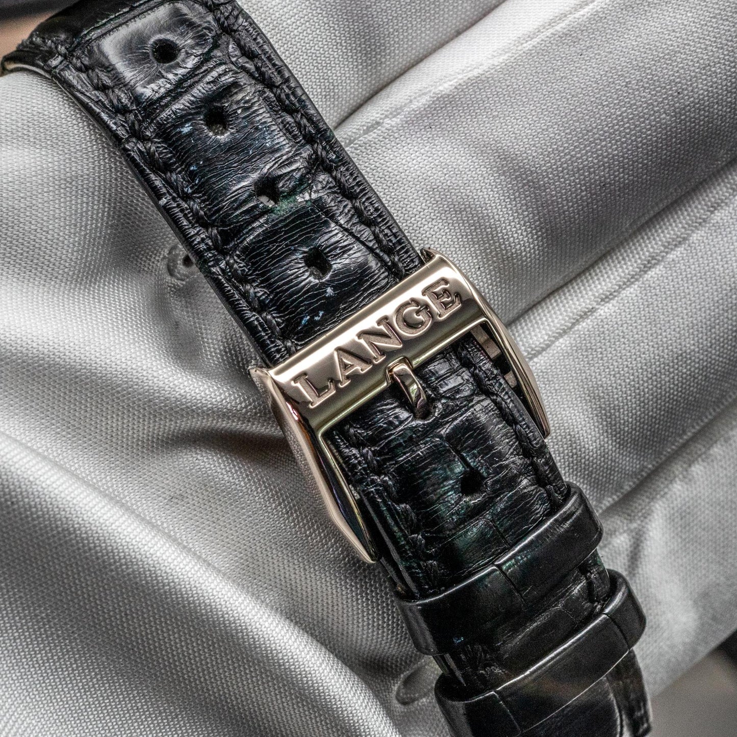 A. Lange & Sohne Saxonia Dual Time 385.026 40mm White Gold Box Papers 2015