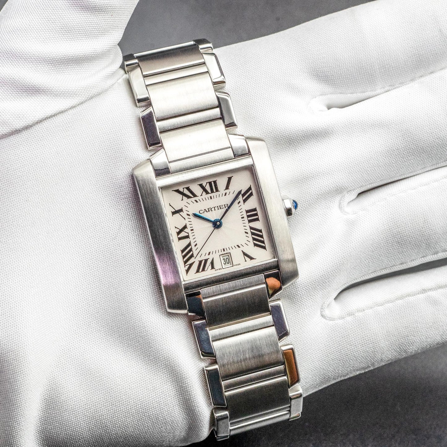 Cartier Tank Francaise 2302 28mm Steel White Dial Automatic Box No Papers