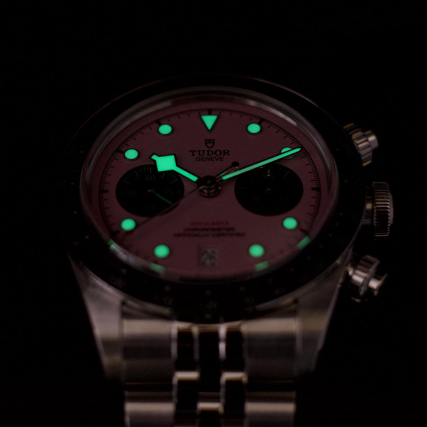 Tudor Black Bay Chrono M79360N-0019 41mm Pink Dial Steel Bracelet Box Papers