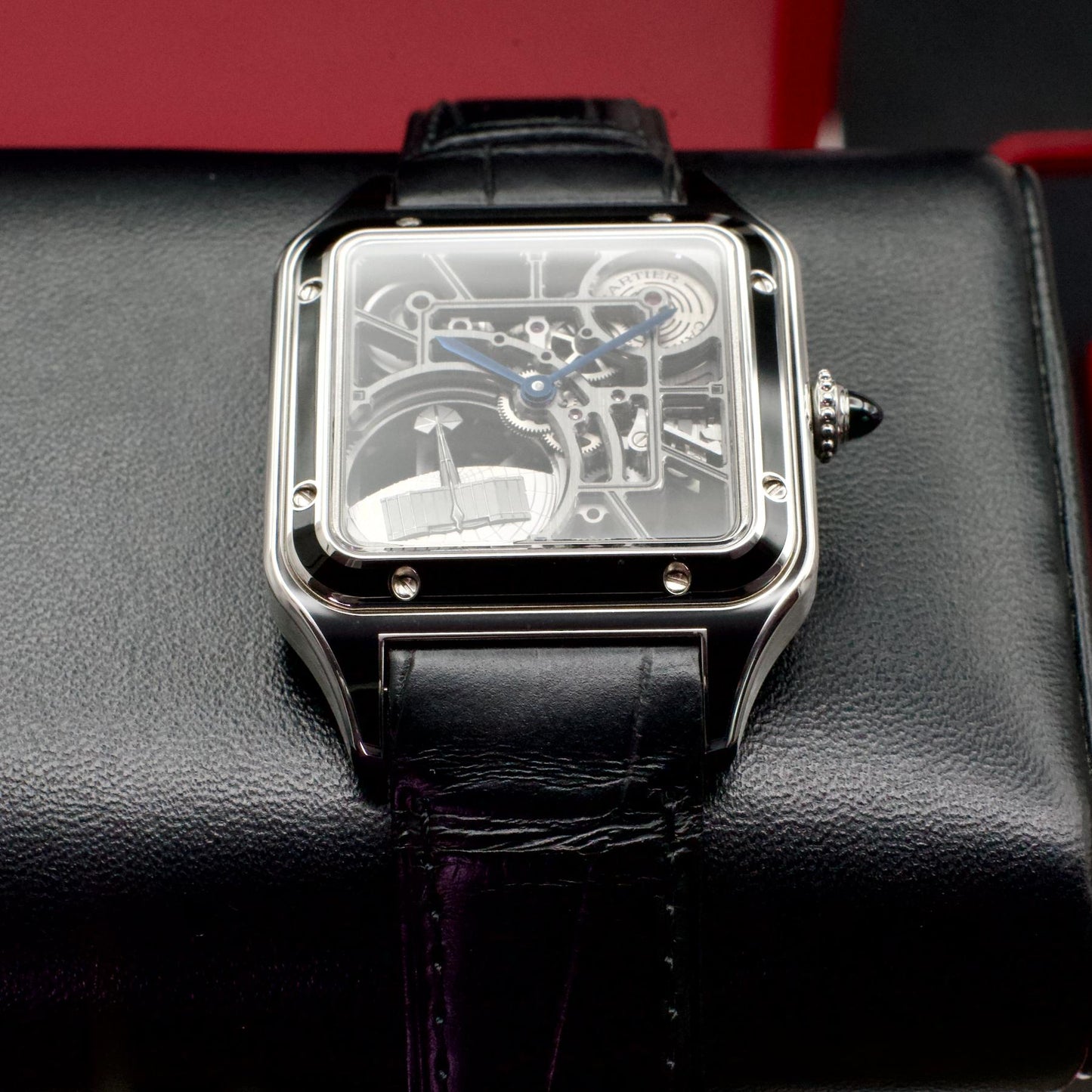 Cartier Santos-Dumont Skeleton Micro-Rotor WHSA0044 Steel Case Box Papers 2025