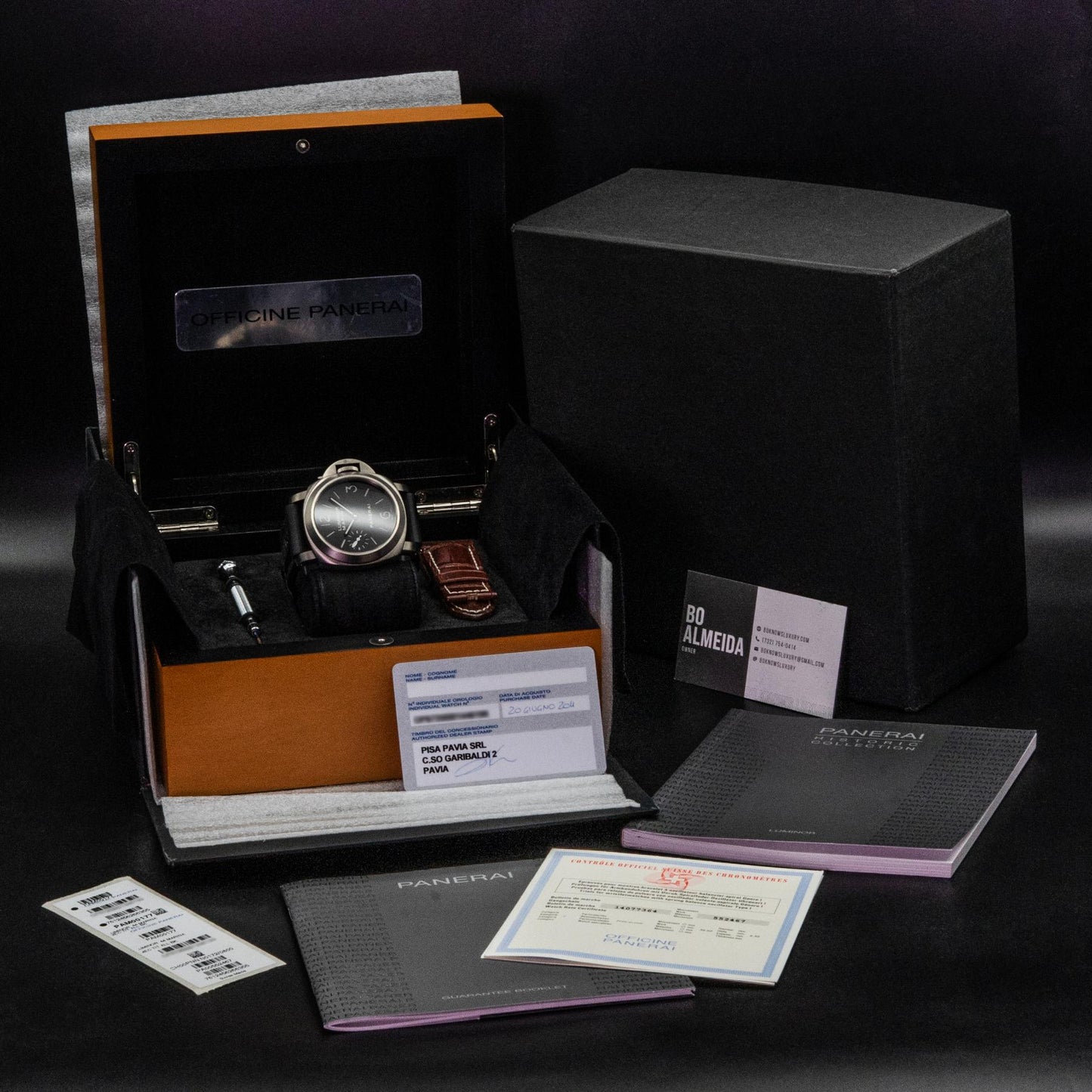 Panerai Luminor Marina PAM00177 44mm Titanium Black Sandwich Dial Box Papers 2014
