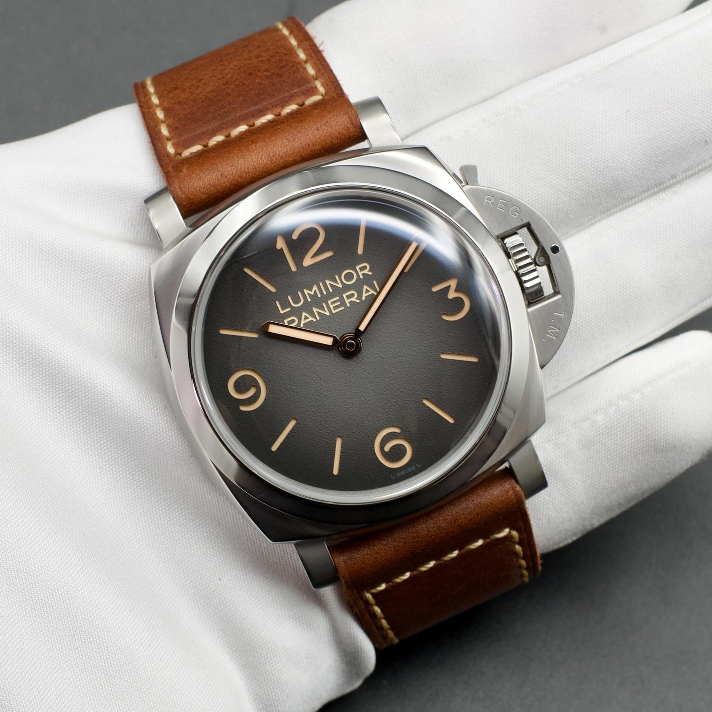 Panerai Luminor Tre Giorni Patina Stainless Steel Gradient Dial 47mm PAM01628