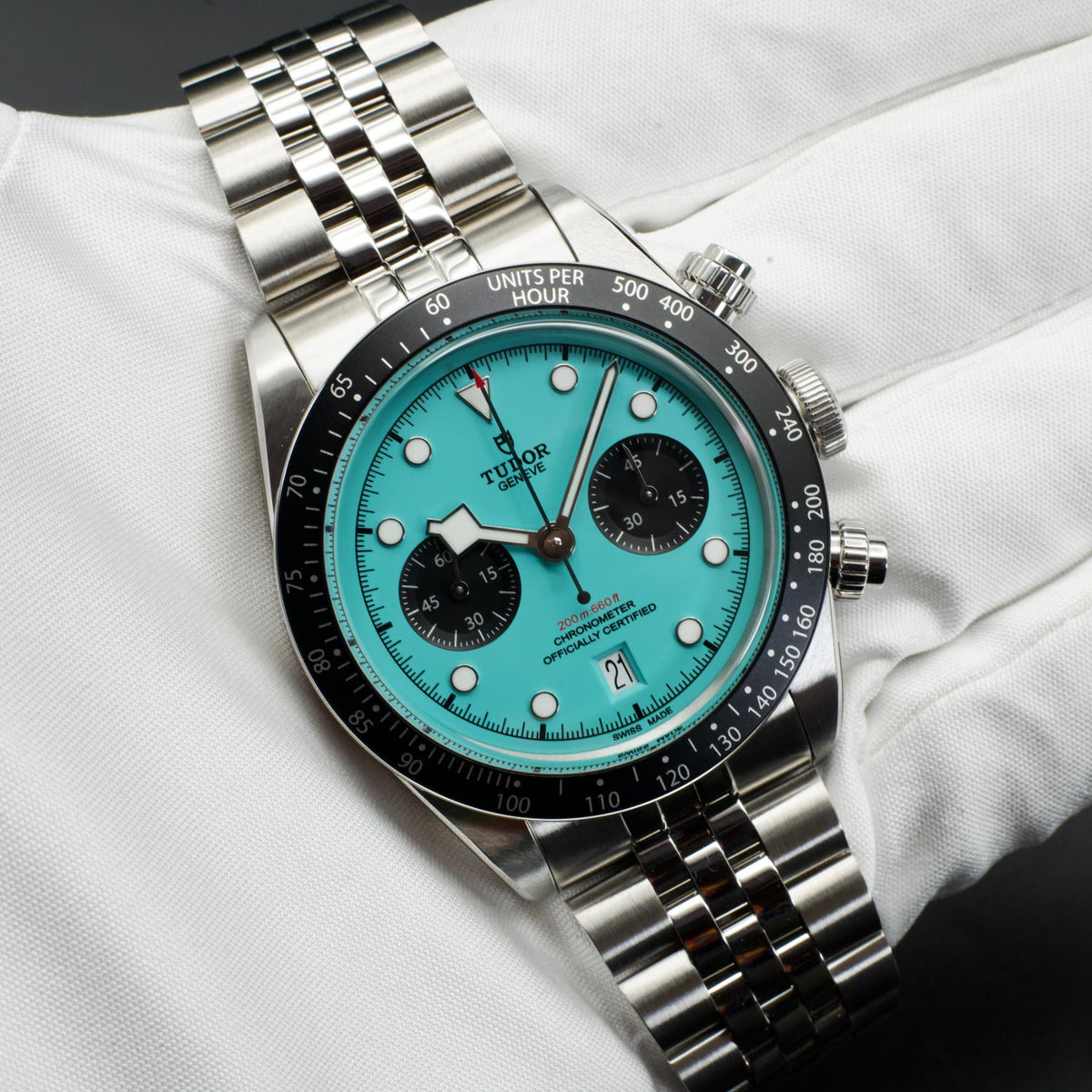 Tudor Black Bay Chrono Flamingo Blue 79360N 41mm Steel Turquoise Box Papers 2026