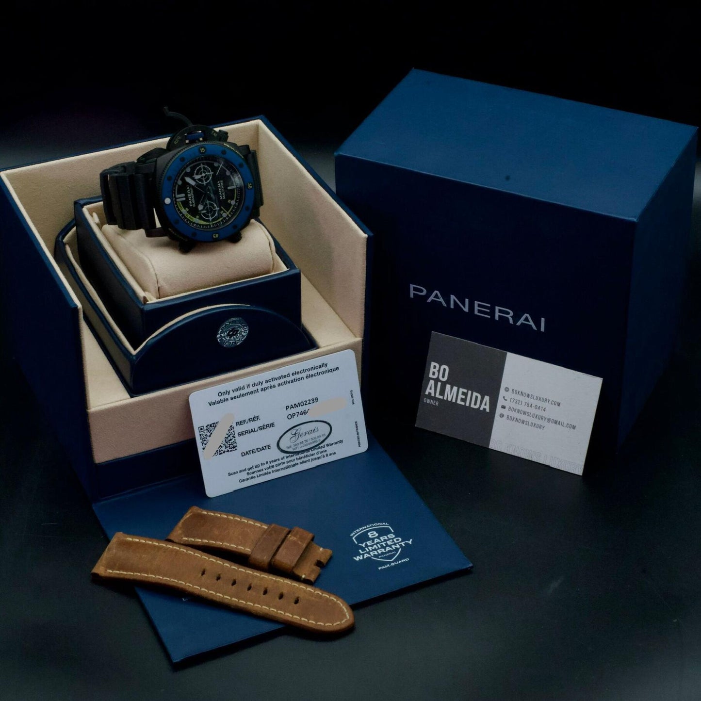 Panerai Submersible Forze Speciali PAM02239 47mm Titanium Black Dial Box Papers