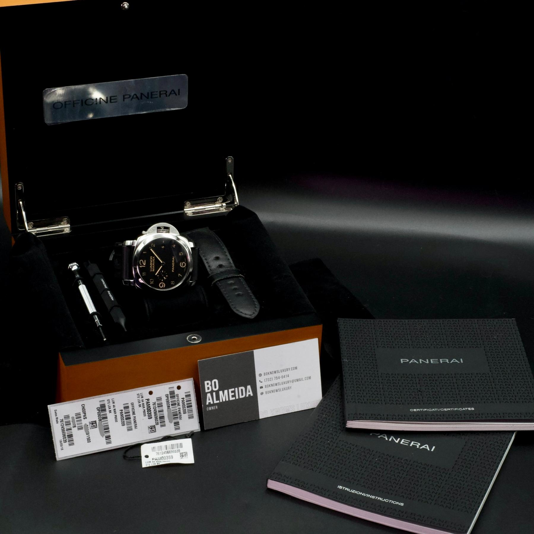 Panerai PAM00359 Luminor Marina 1950 Dirty Dial 44mm Box Papers Straps