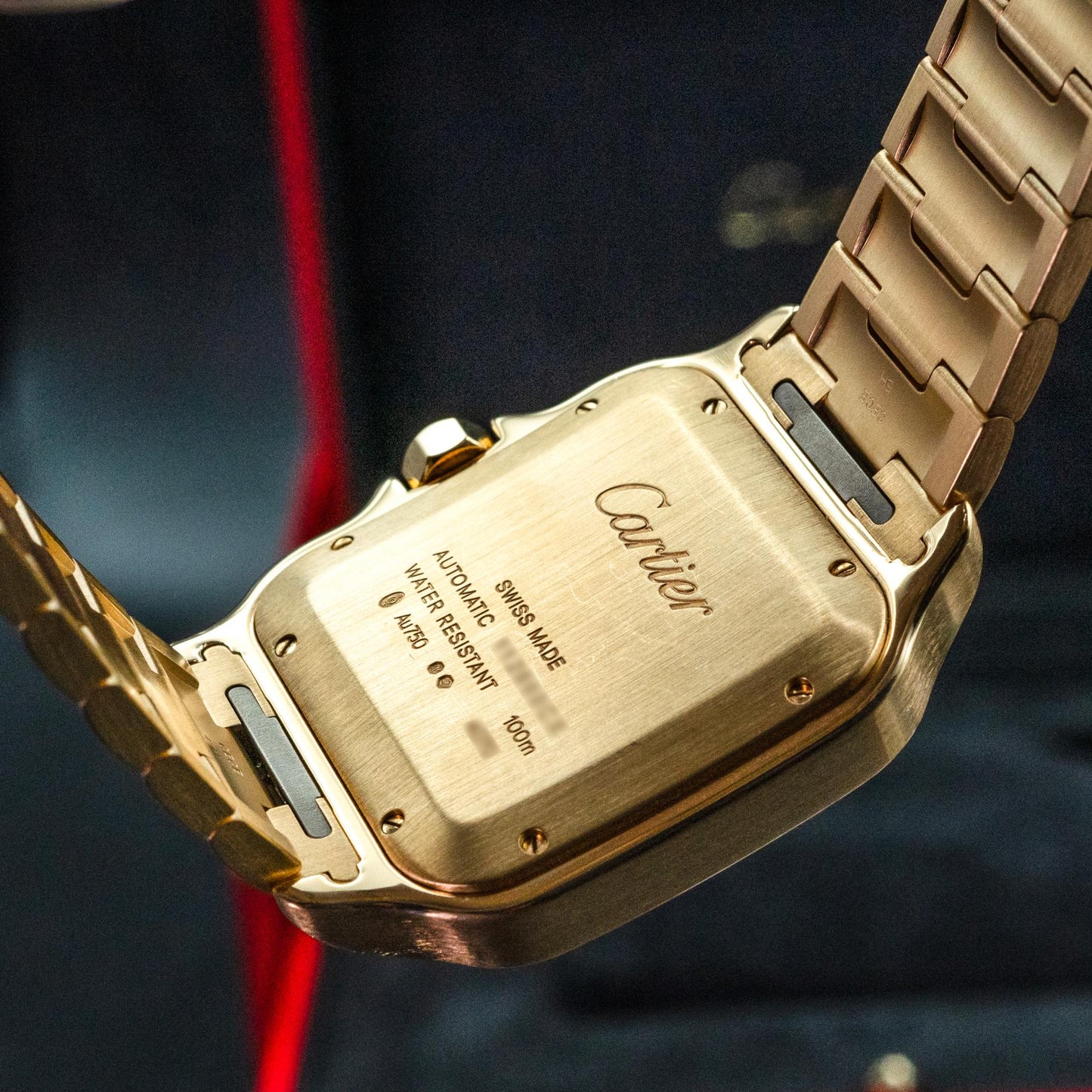 Cartier Santos de Cartier Large WGSA0029 39.8mm Yellow Gold caseback