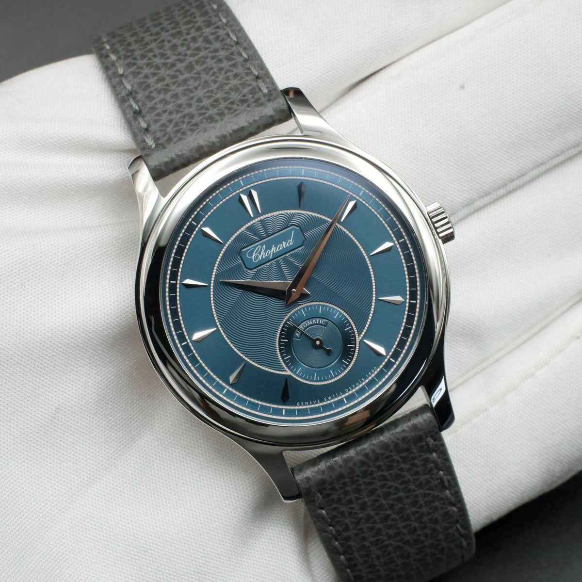 Chopard L.U.C 1860 168860-3005 36.5mm Lucent Steel Areuse Blue Box Papers 2026