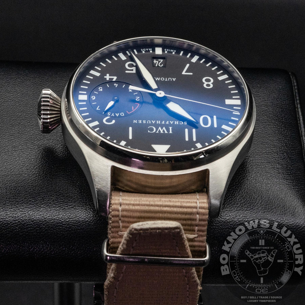 IWC Big Pilot IW500401 46mm Steel Black Dial 7 Day Automatic Three OEM Straps