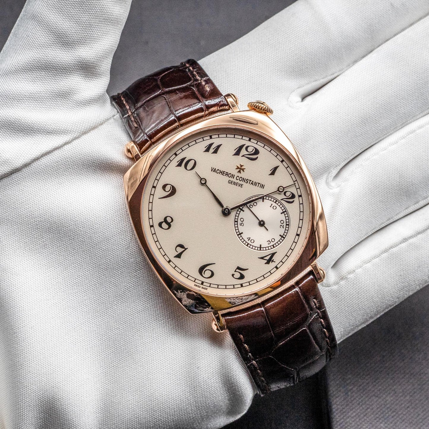 Vacheron Constantin Historiques American 1921 82035 Rose Gold Silver Dial Box Papers