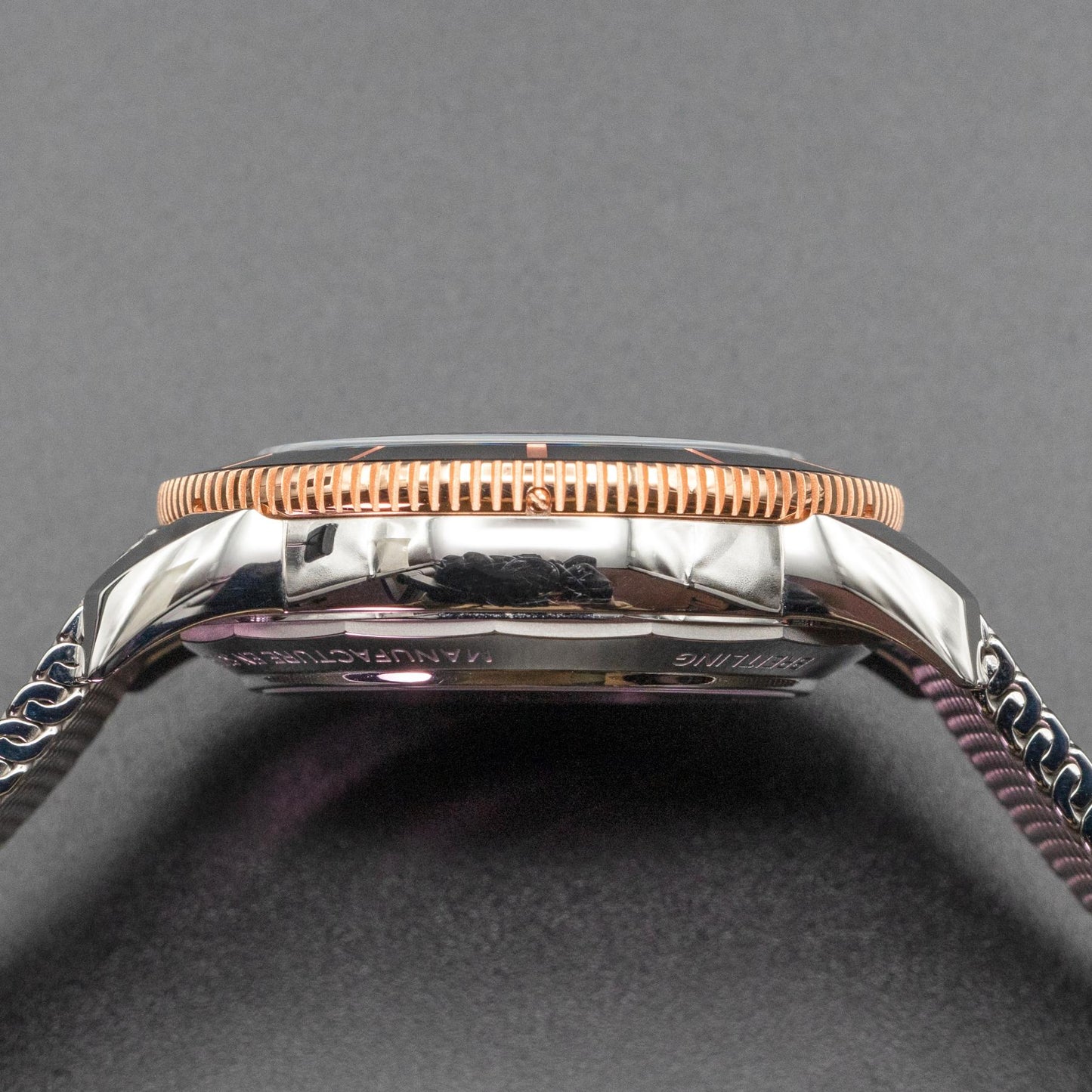 Breitling Superocean Heritage B01 Chronograph 42mm Steel Black Mesh Papers