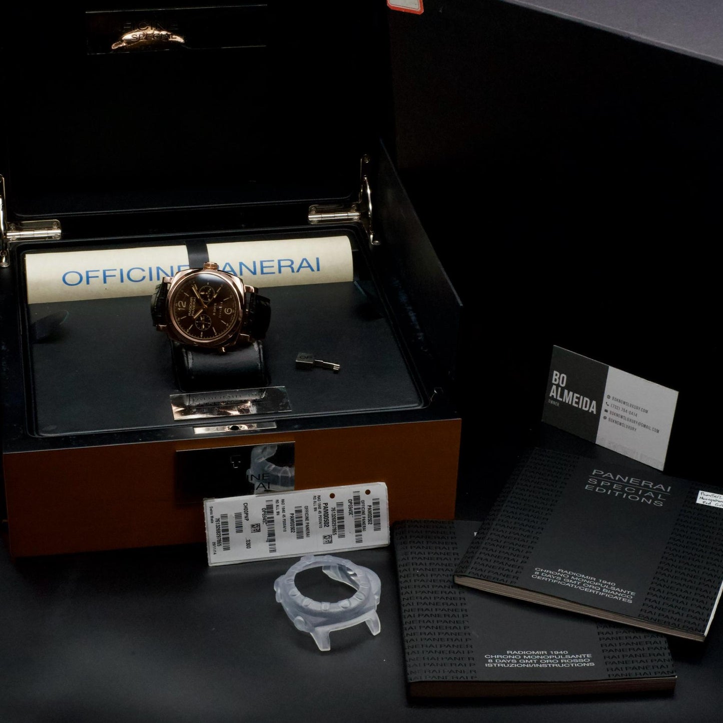 Panerai PAM00502 Radiomir 1940 Chrono Monopulsante GMT Red Gold 45mm Ltd 300