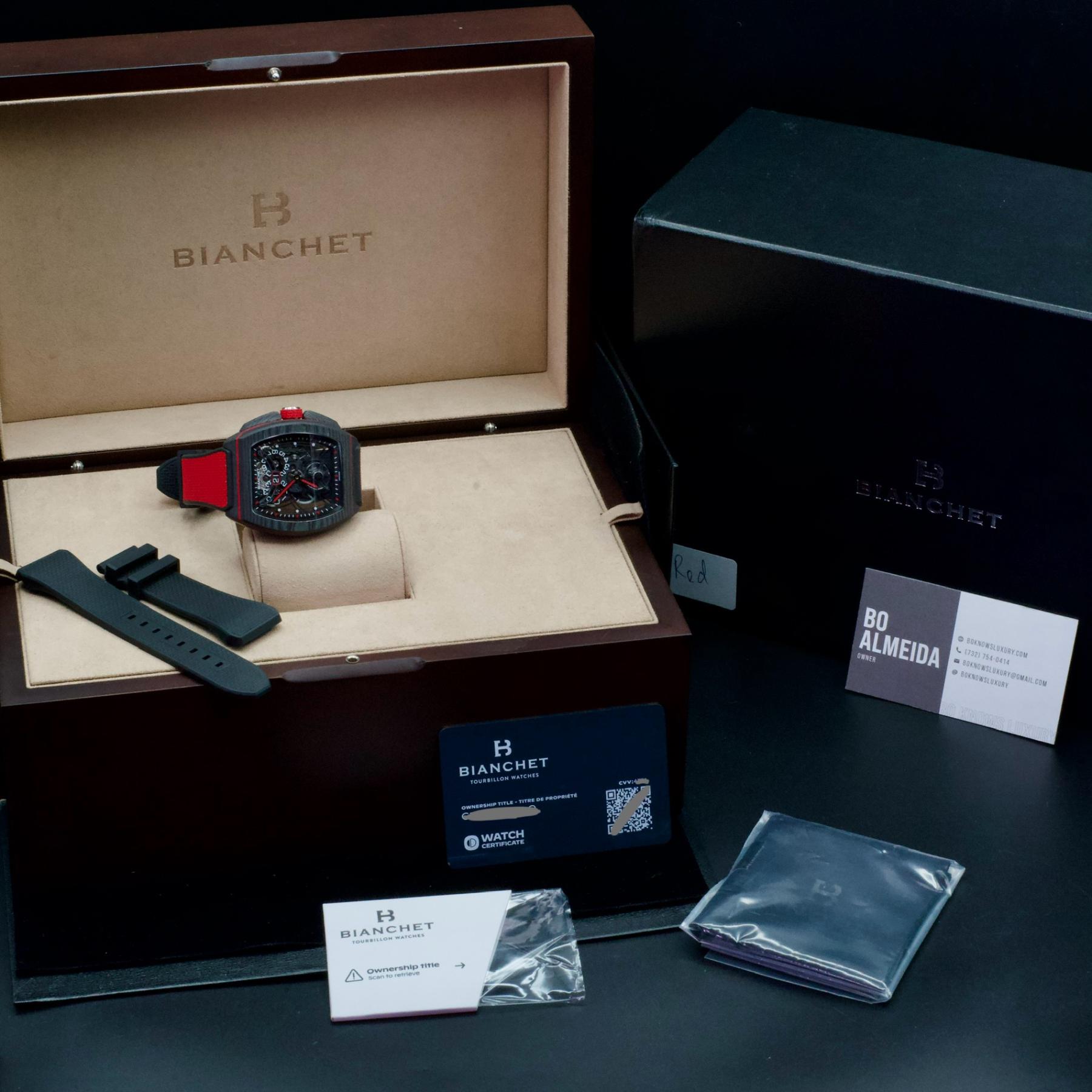 Bianchet Flying Tourbillon Grande Date Carbon Red B1.618 43mm Swiss B&P CBRFTGD4