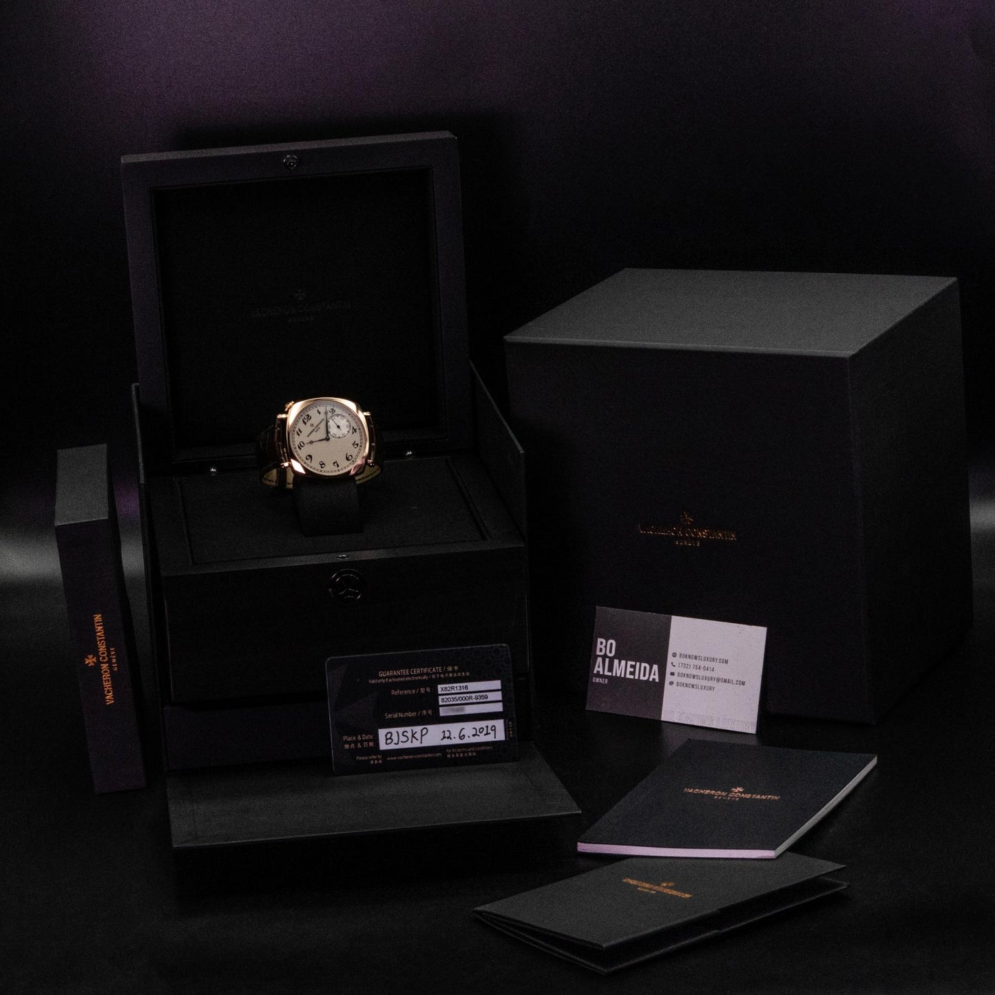 Vacheron Constantin Historiques American 1921 82035 Rose Gold Silver Dial Box Papers