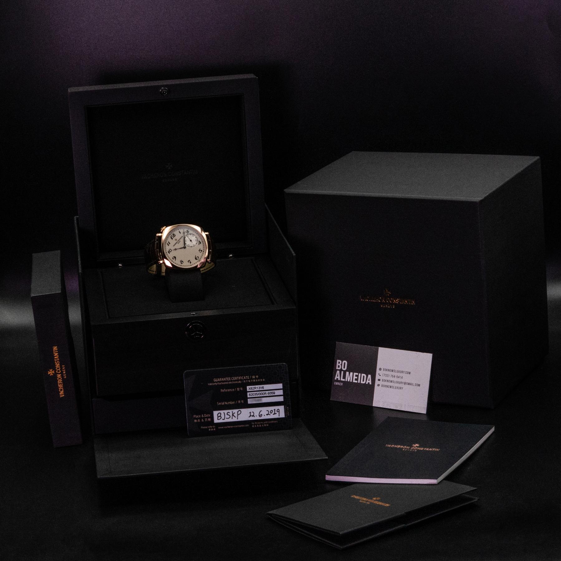 Vacheron Constantin Historiques American 1921 82035 Rose Gold Silver Dial Box Papers