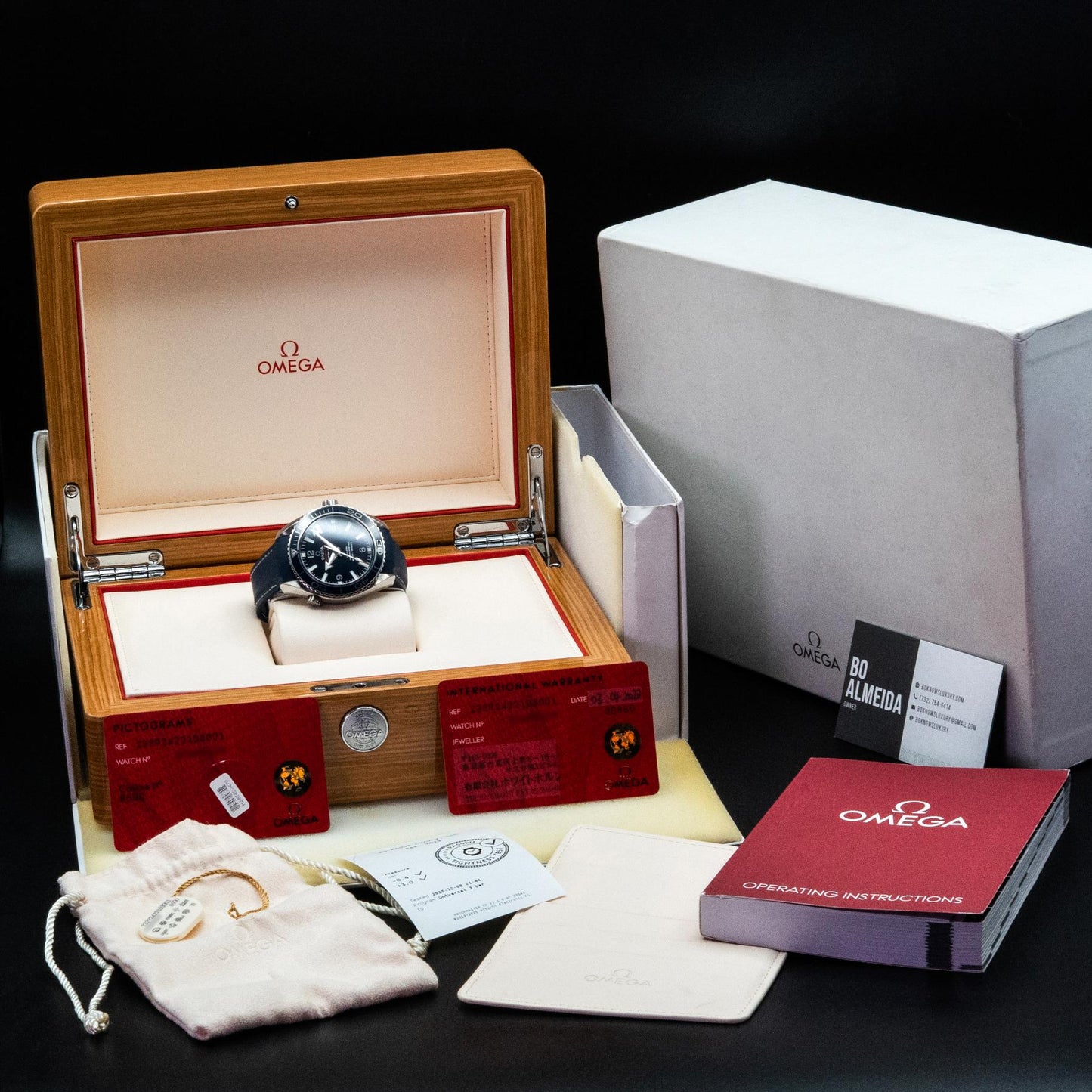 Omega Seamaster Planet Ocean 600M 42mm Titanium Blue Dial Co-Axial Box Papers