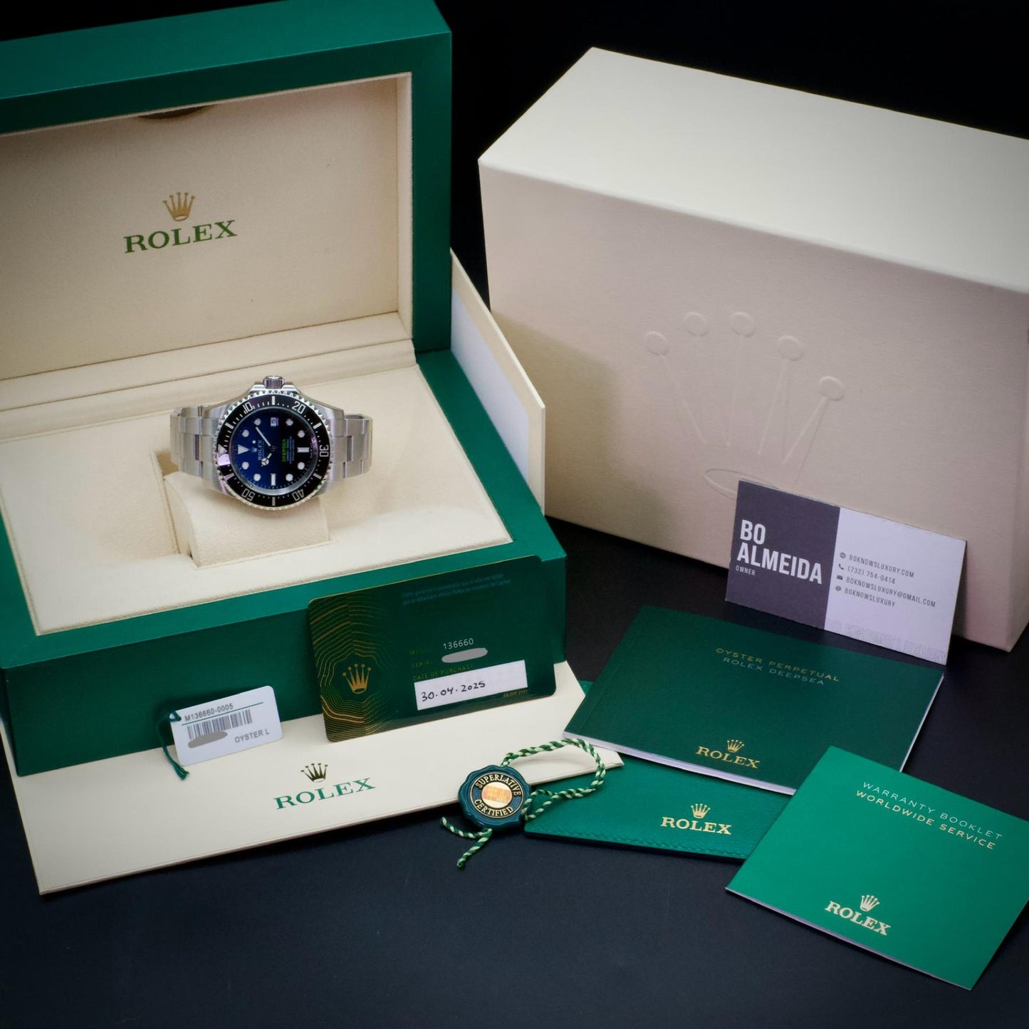 Rolex Deepsea Sea-Dweller 136660 Blue James Cameron 44mm 2025 Full Set