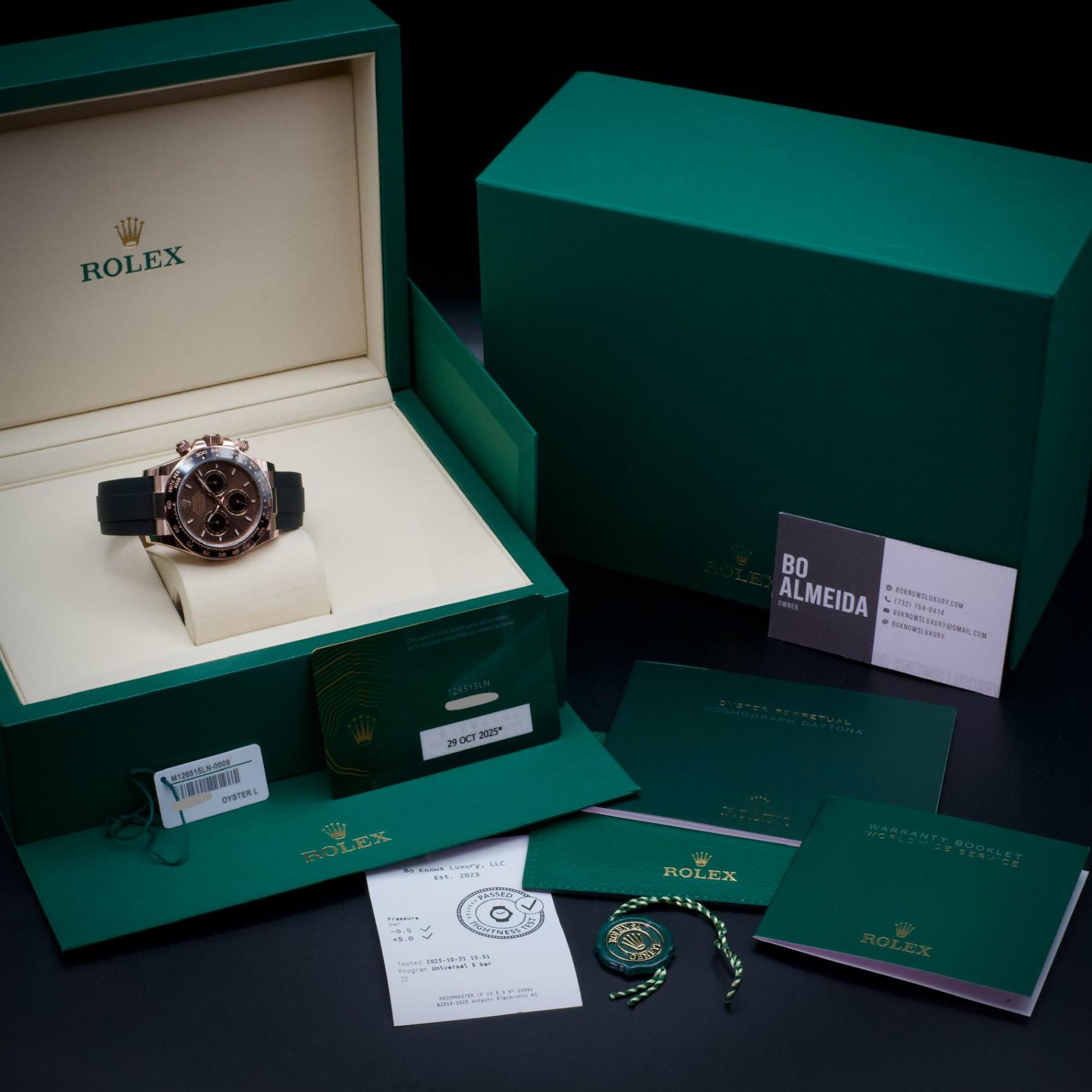 Rolex Daytona 126515LN-0009 Everose Gold Chocolate Dial Oysterflex 2025