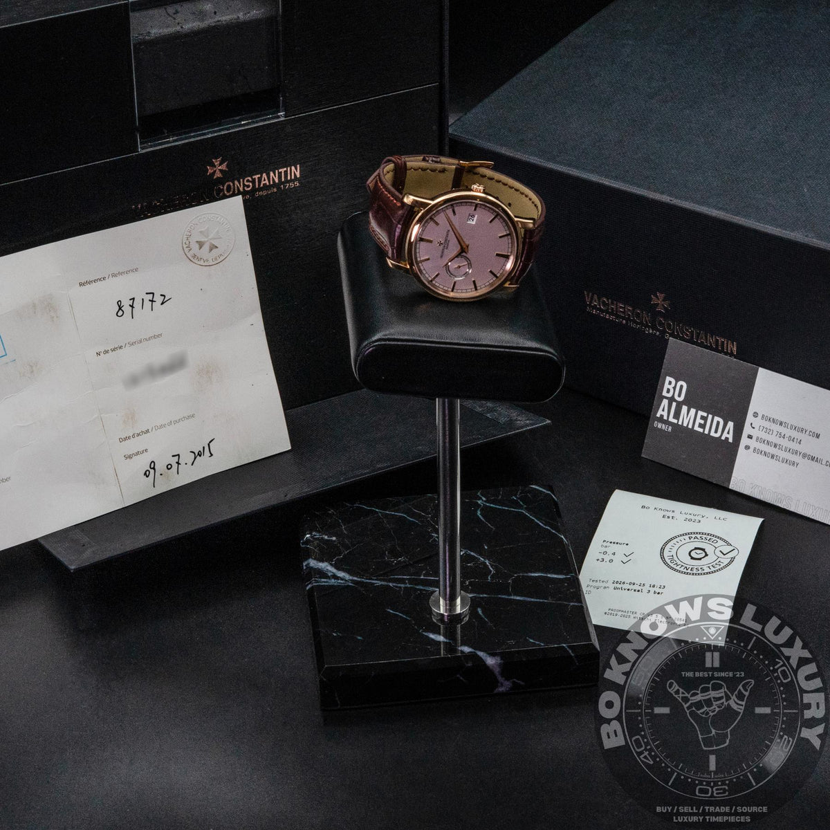 Vacheron Constantin Traditionnelle 87172/000R-9302 38mm Rose Gold Box Papers
