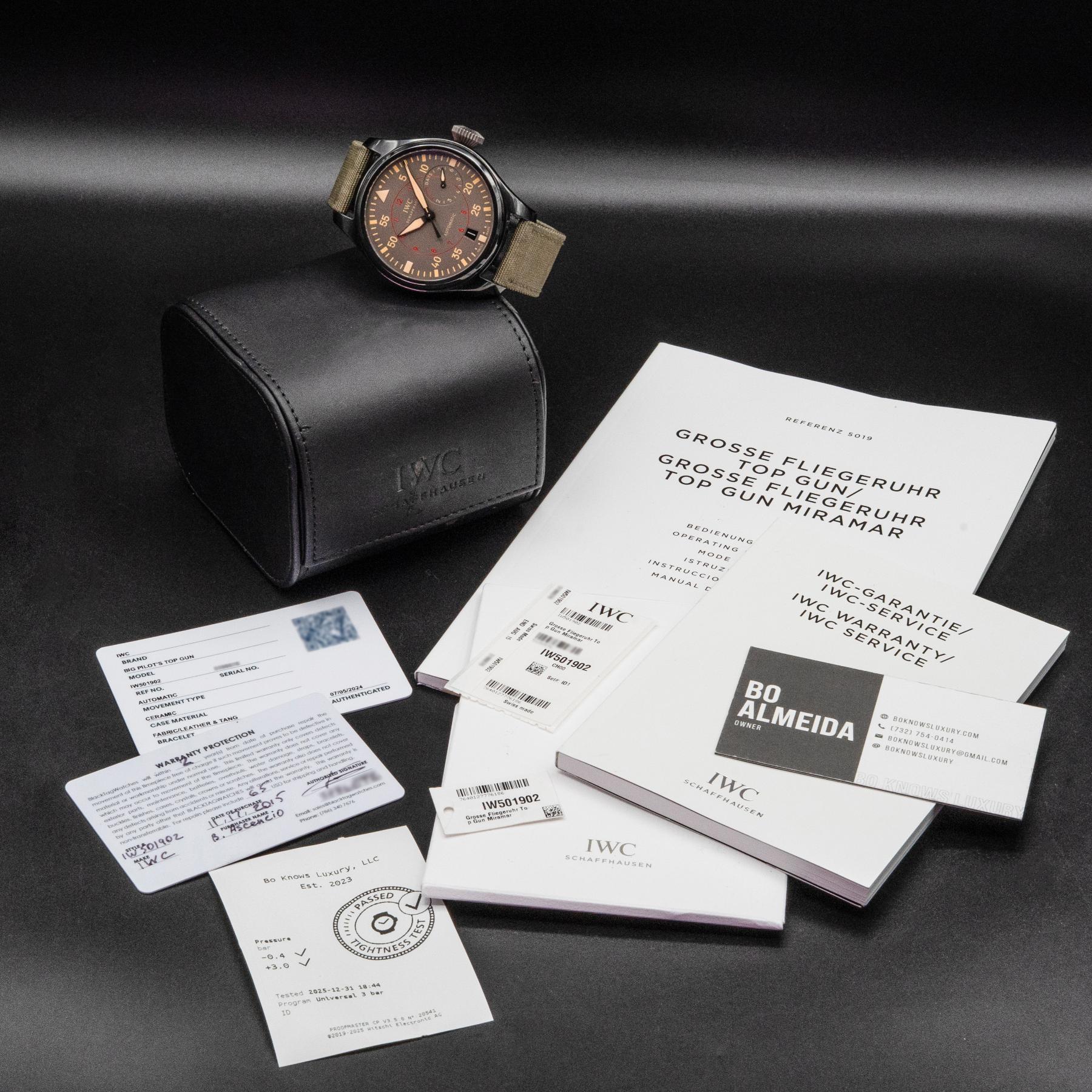 IWC Big Pilot Top Gun Miramar IW501902 Ceramic 48mm Anthracite Box Papers