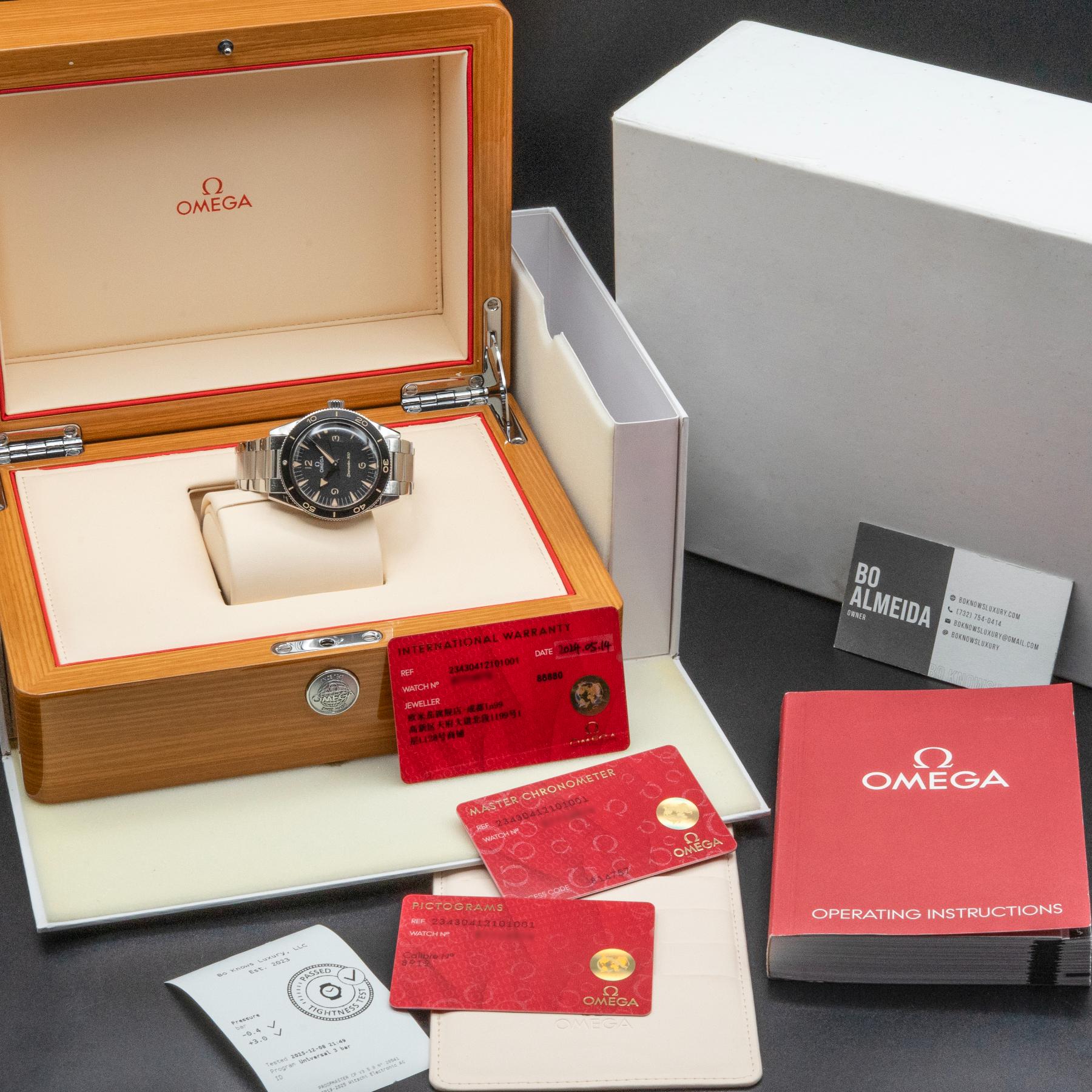Omega Seamaster 300 Master Chronometer 41mm Steel Black Dial 2024 Box Papers