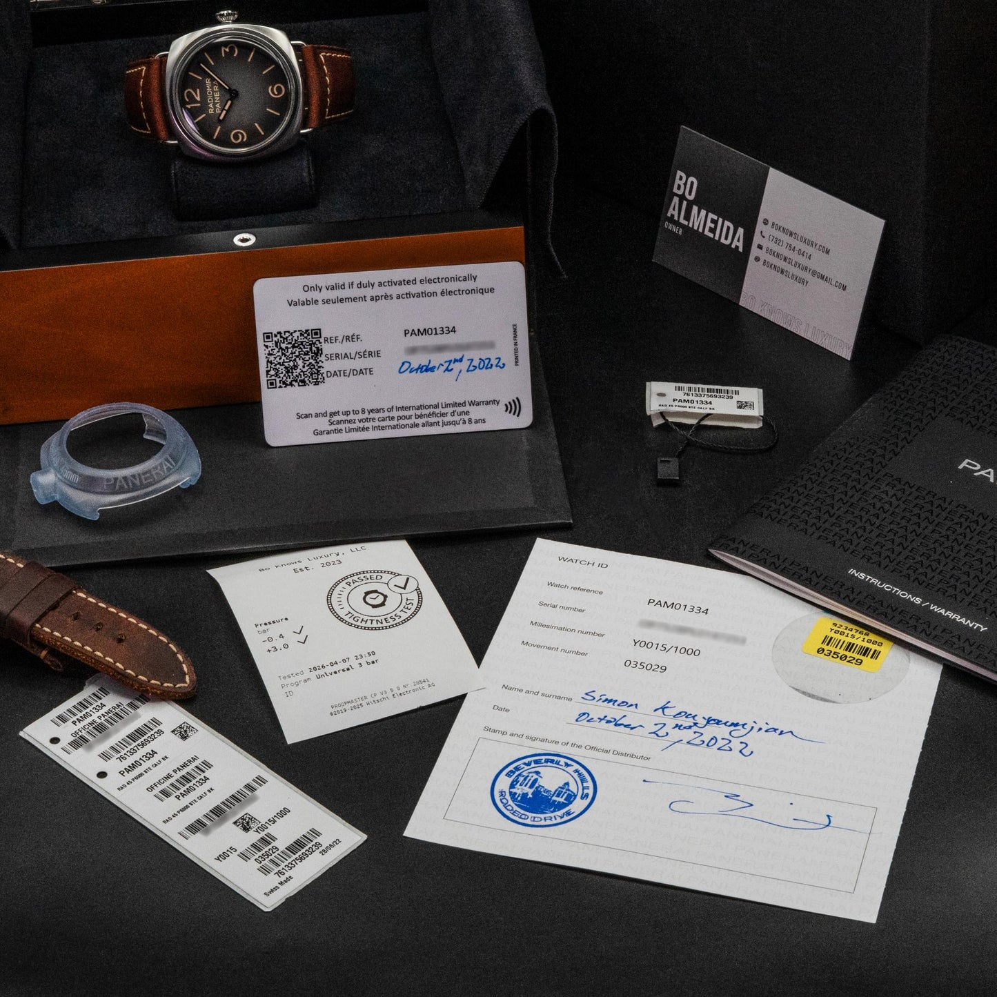Panerai Radiomir Tre Giorni PAM01334 45mm Steel Black Dial Box Papers 2022