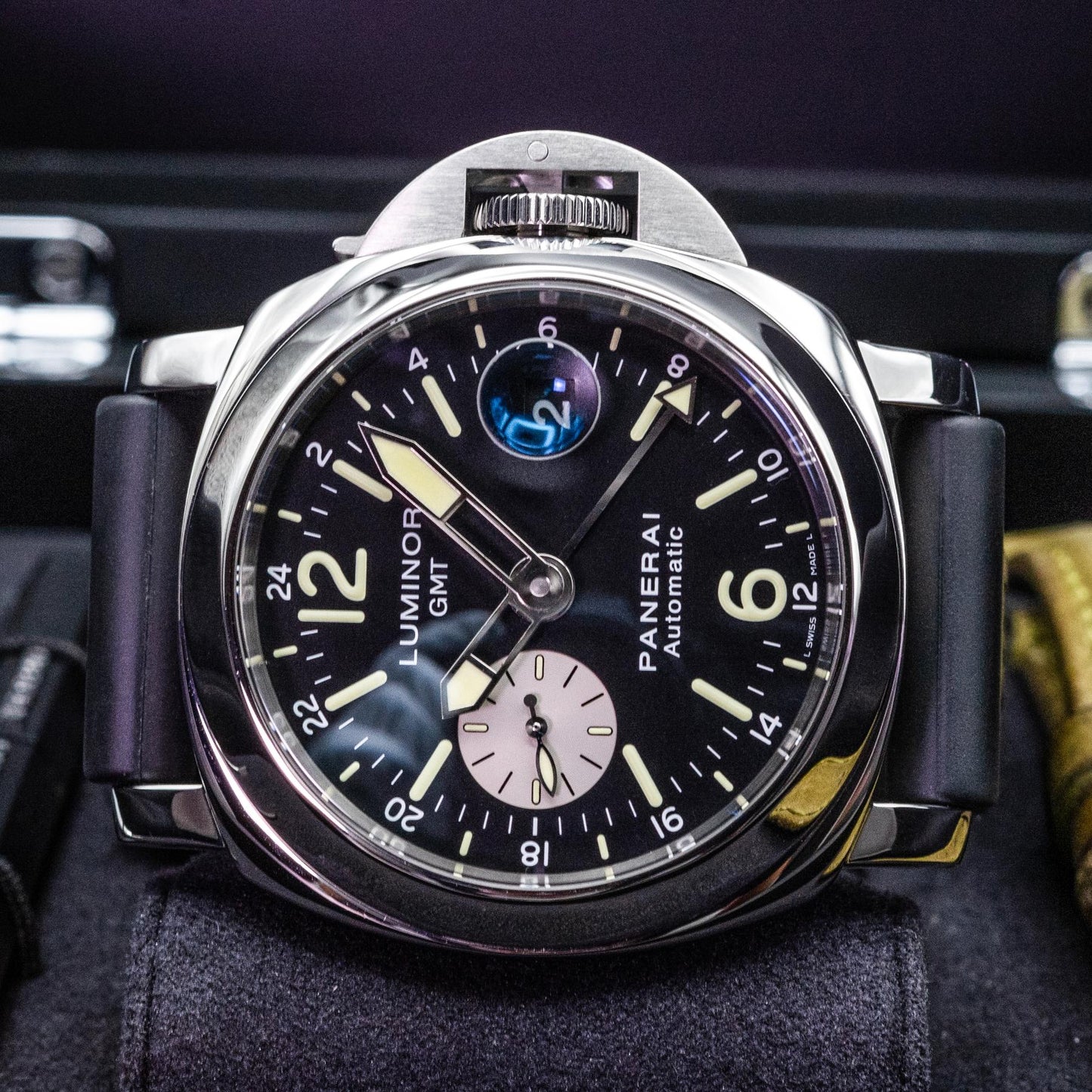 Panerai Luminor GMT PAM00088 44mm Black Dial Stainless Steel Box Papers 2014