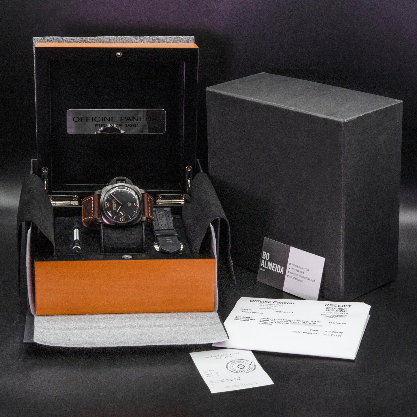 Panerai Luminor 1950 PAM00617 47mm Titanium DLC Black Dial LE 300