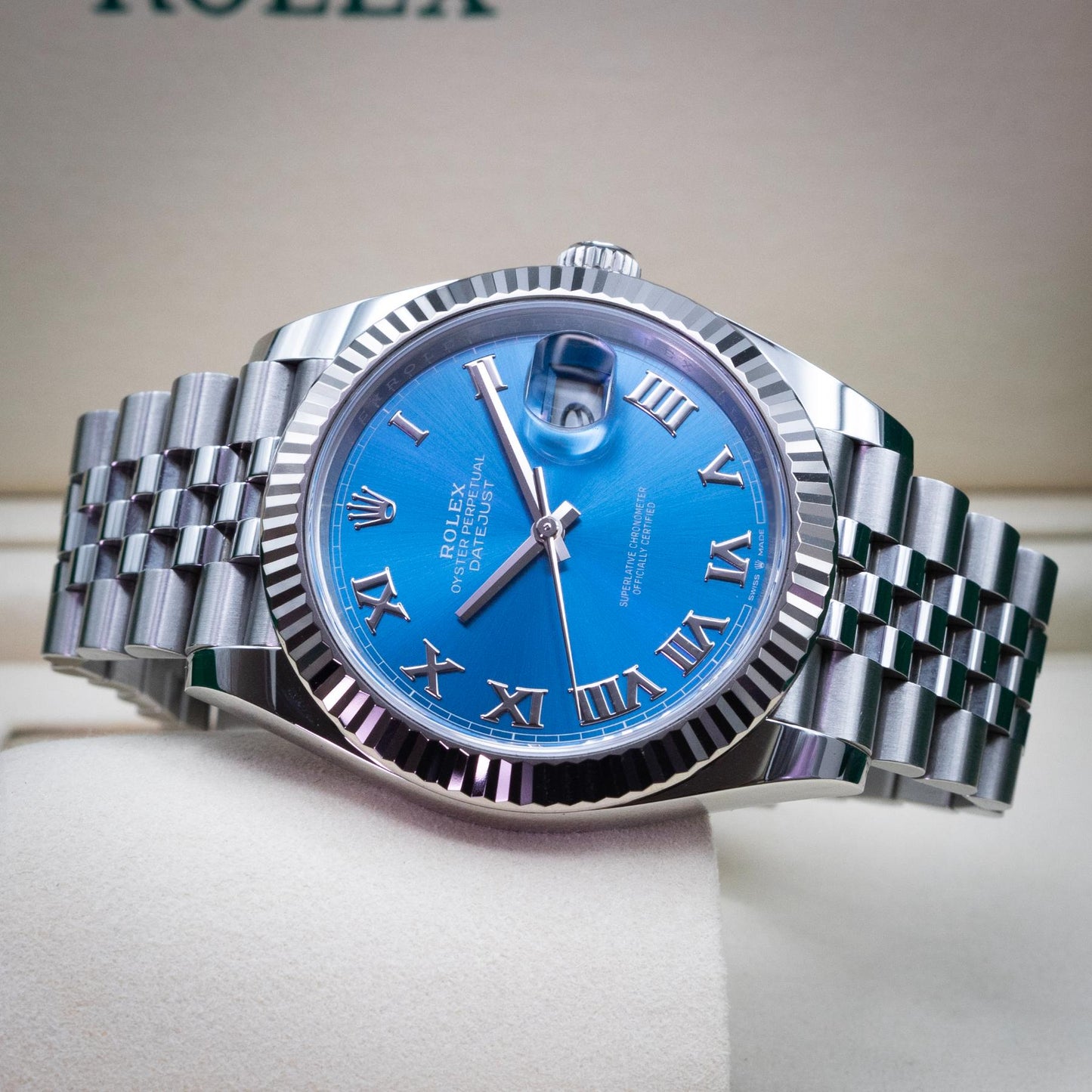 Rolex Datejust 41 126334 Steel White Gold Azzurro Blue Roman Jubilee 2025