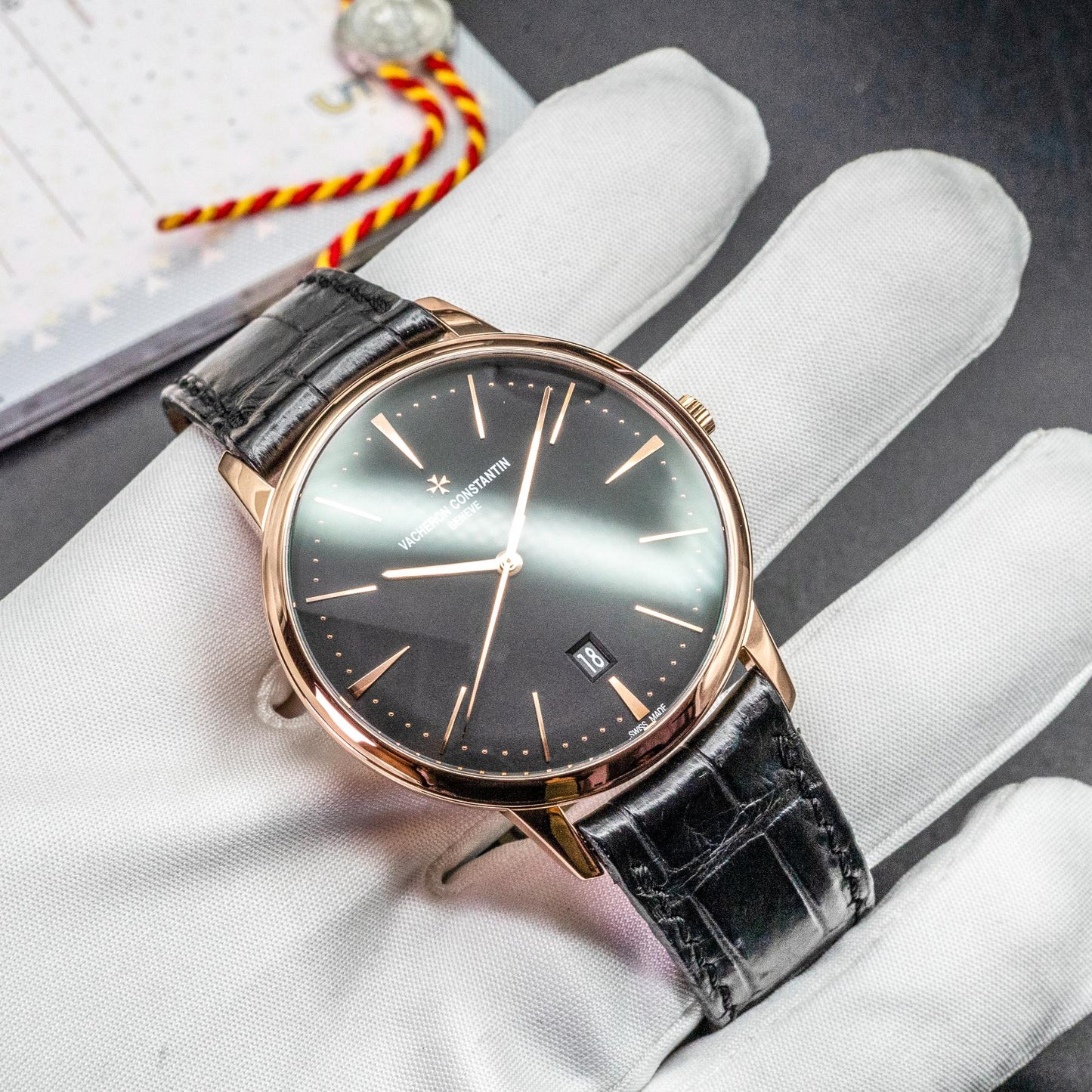Vacheron Constantin Patrimony Automatic 85180/000R-9232 Rose Gold Black Dial