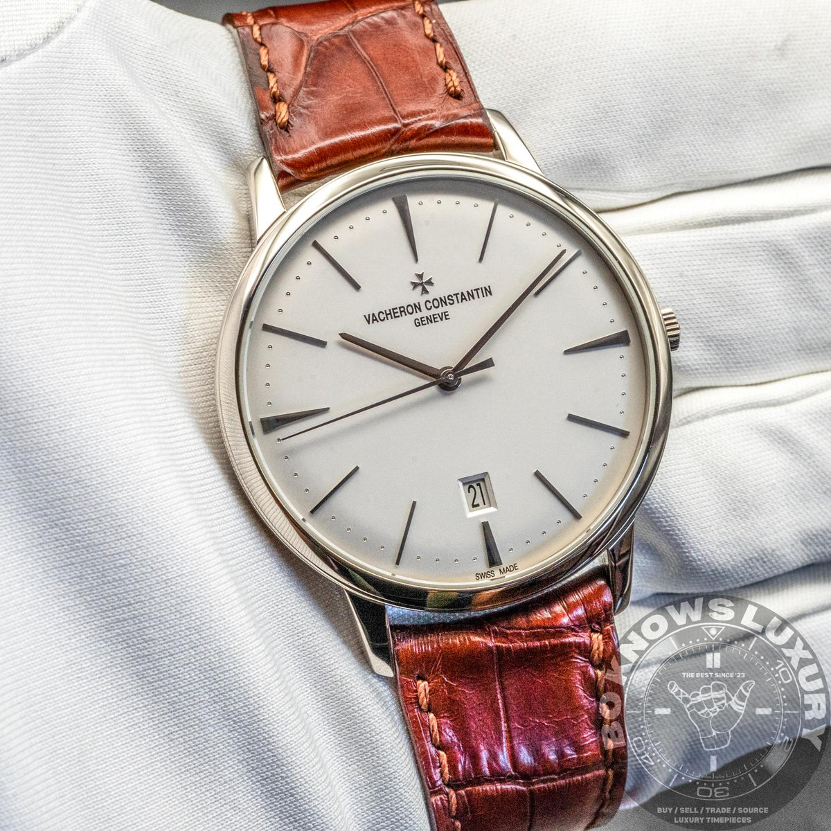 Vacheron Constantin Patrimony 85180/000G 40mm White Gold Silver Box Papers 2017