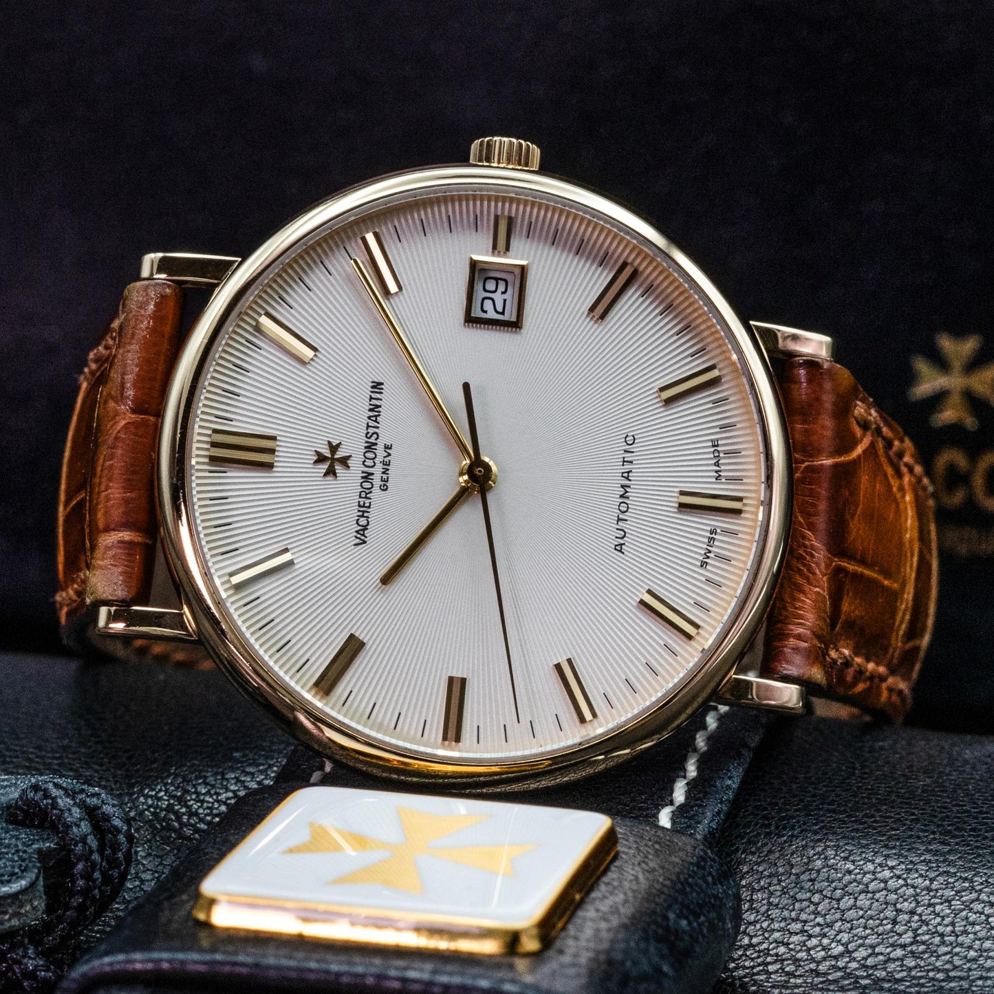 Vacheron Constantin Patrimony 42002 35mm Yellow Gold Champagne Dial Papers