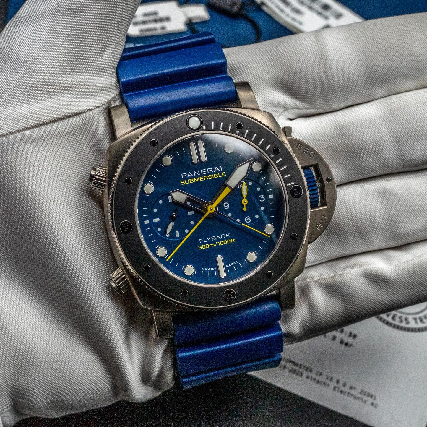 Panerai Submersible Flyback Chrono Mike Horn PAM01291 47mm Titanium Box Papers