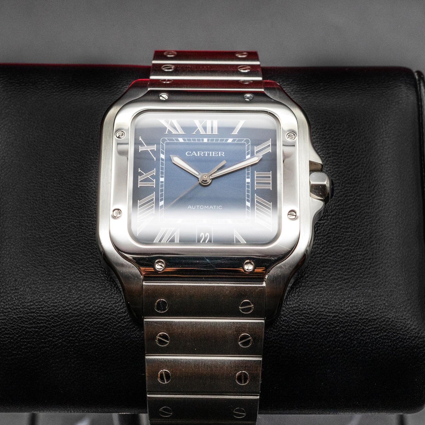 Cartier Santos De Cartier Large WSSA0030 Steel Blue Dial Box Papers 2021