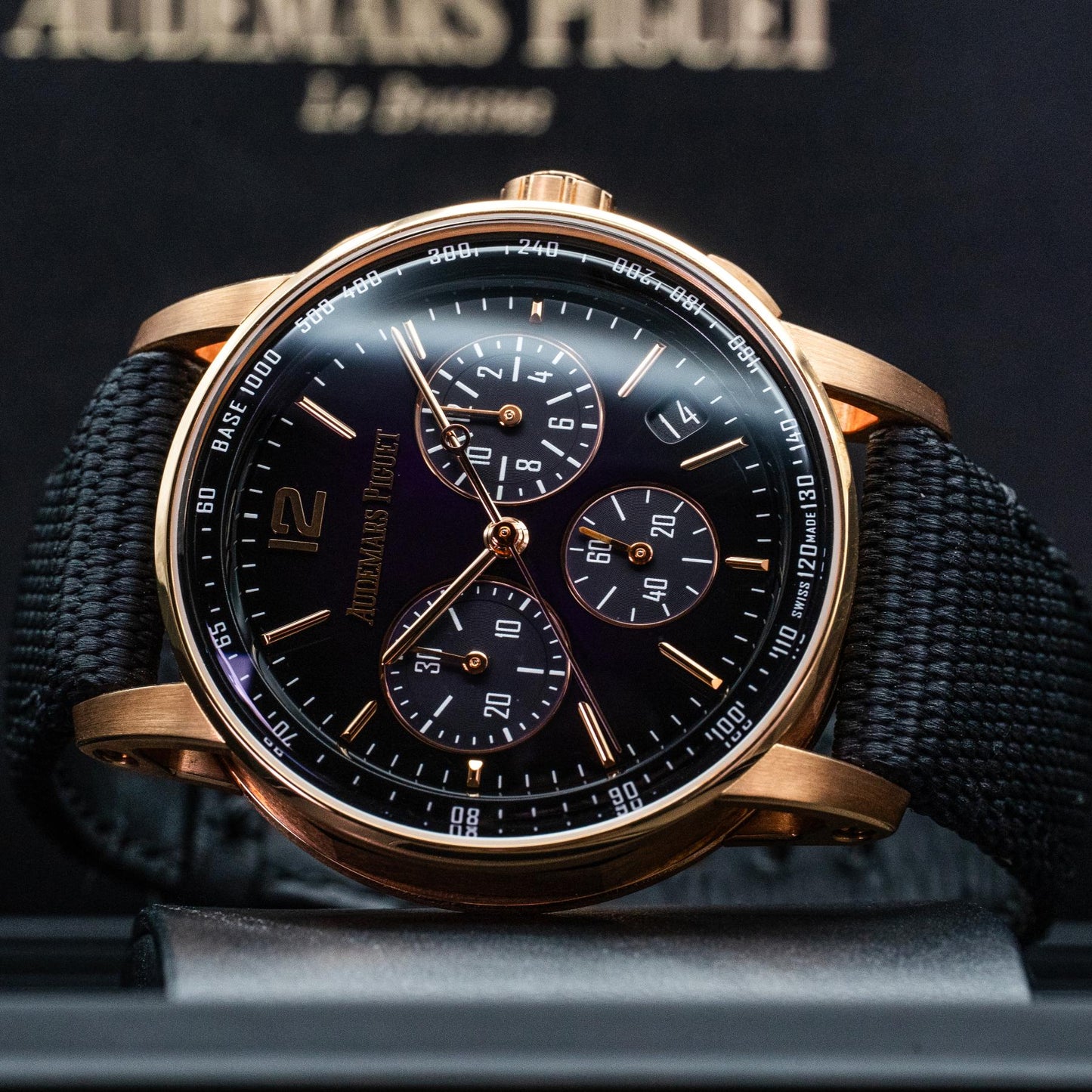 Audemars Piguet Code 11.59 26393OR Chronograph 41mm Rose Gold Purple Box Papers